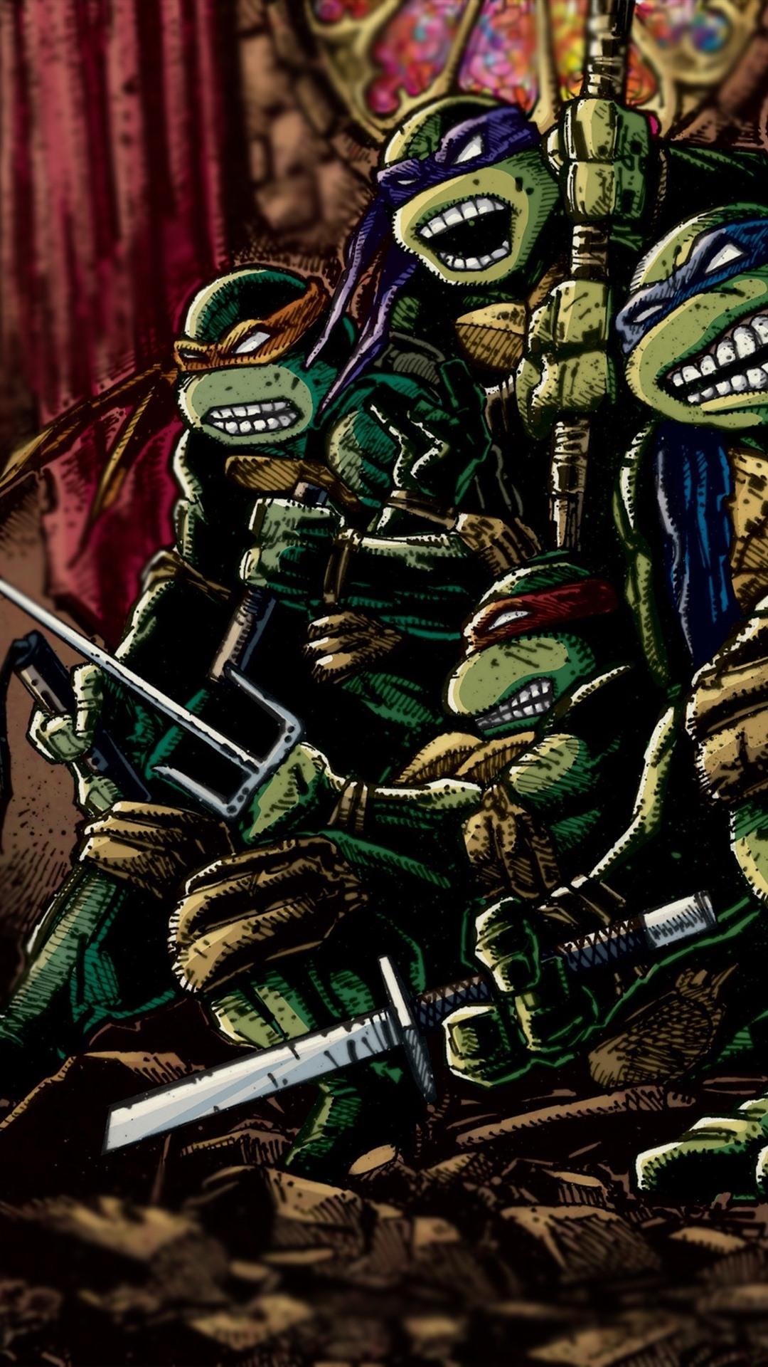 Teenage Mutant Ninja Turtles, classic anime, art picture