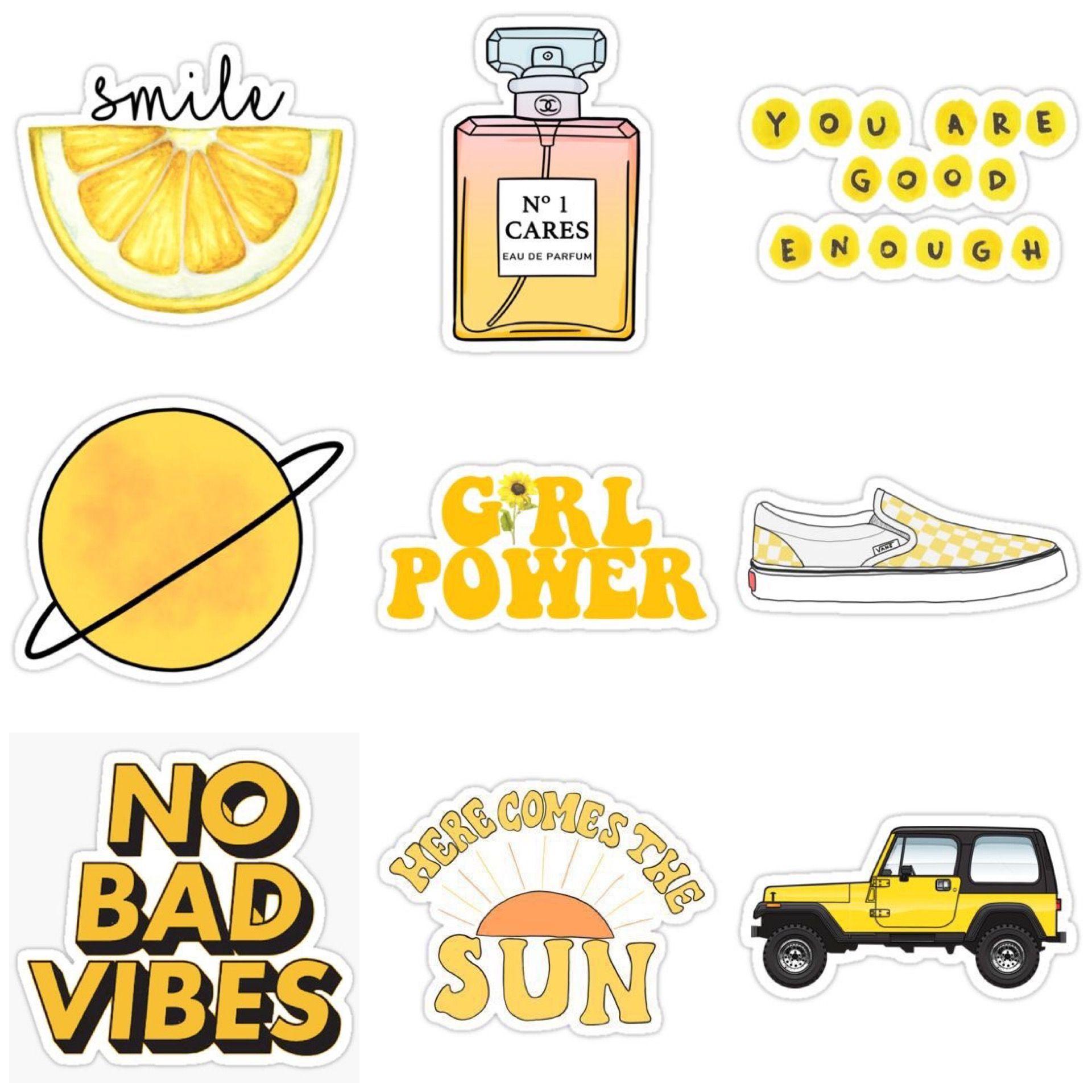 yellow sunny honey stickers. Journal in 2019