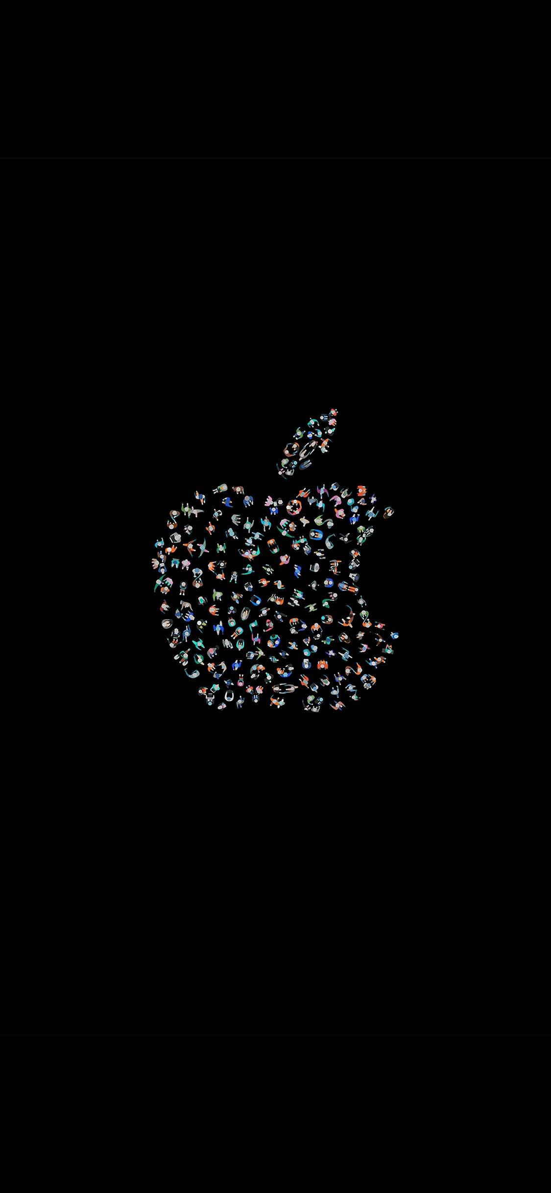 iPhone X wallpaper. wwdc apple logo dark
