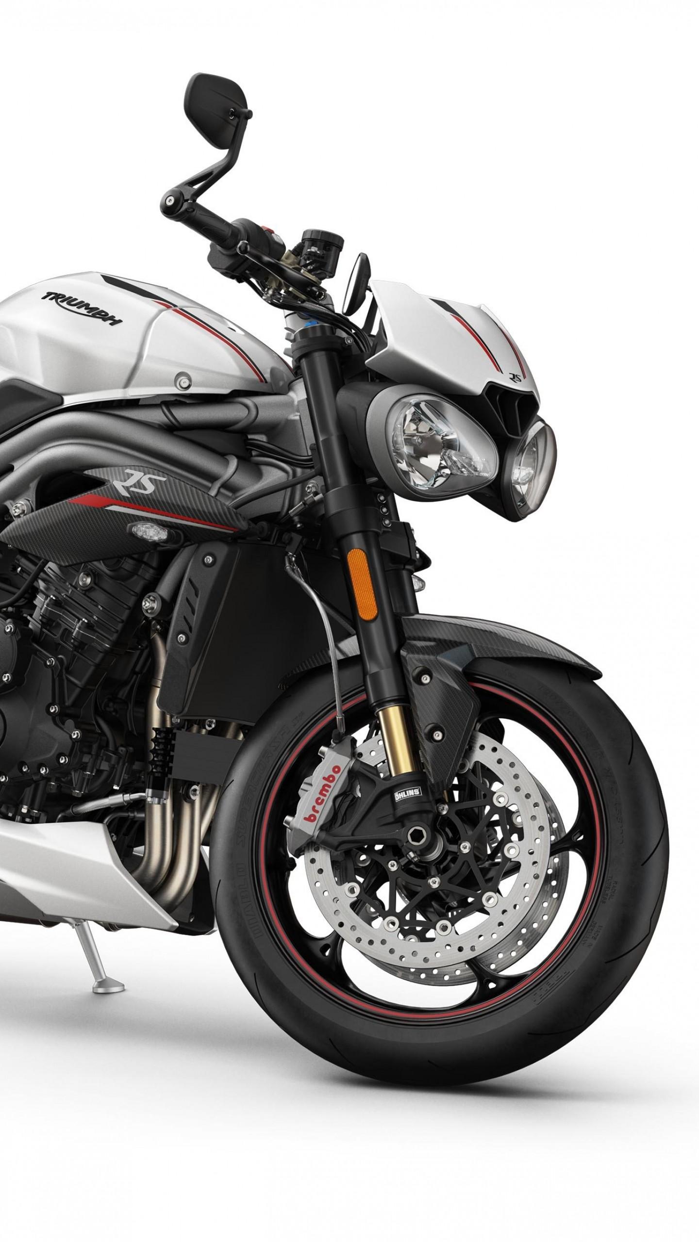 Wallpaper Triumph Speed Triple RS, Crystal White, 2018, 4K