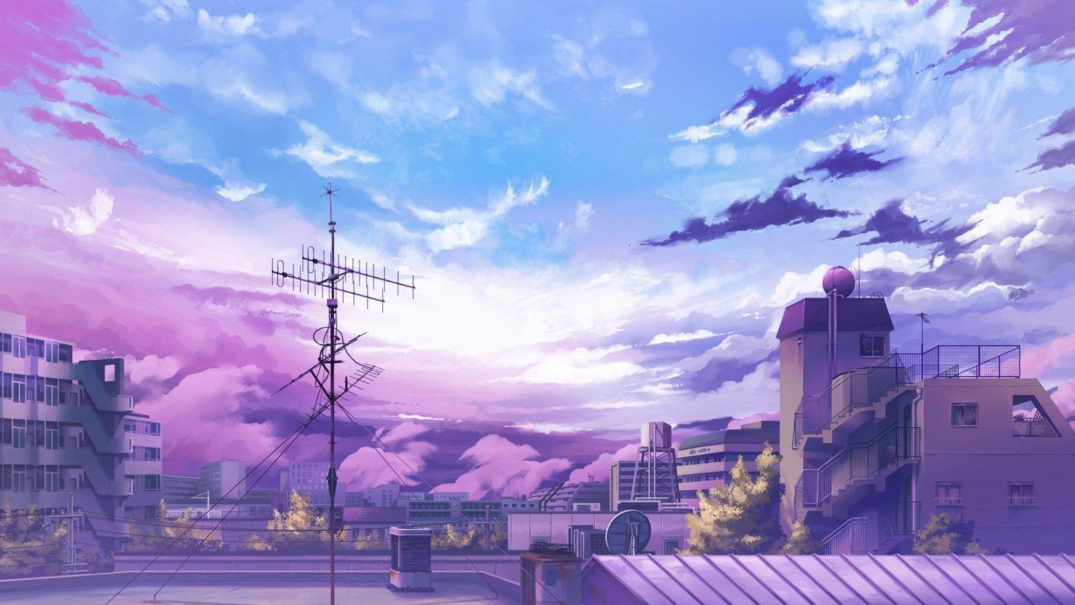 Purple Anime Aesthetic Wallpaper Free Purple Anime Aesthetic Background