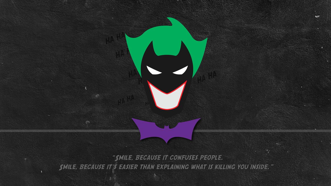 Batman Joker Minimal Typography 1366x768 Resolution