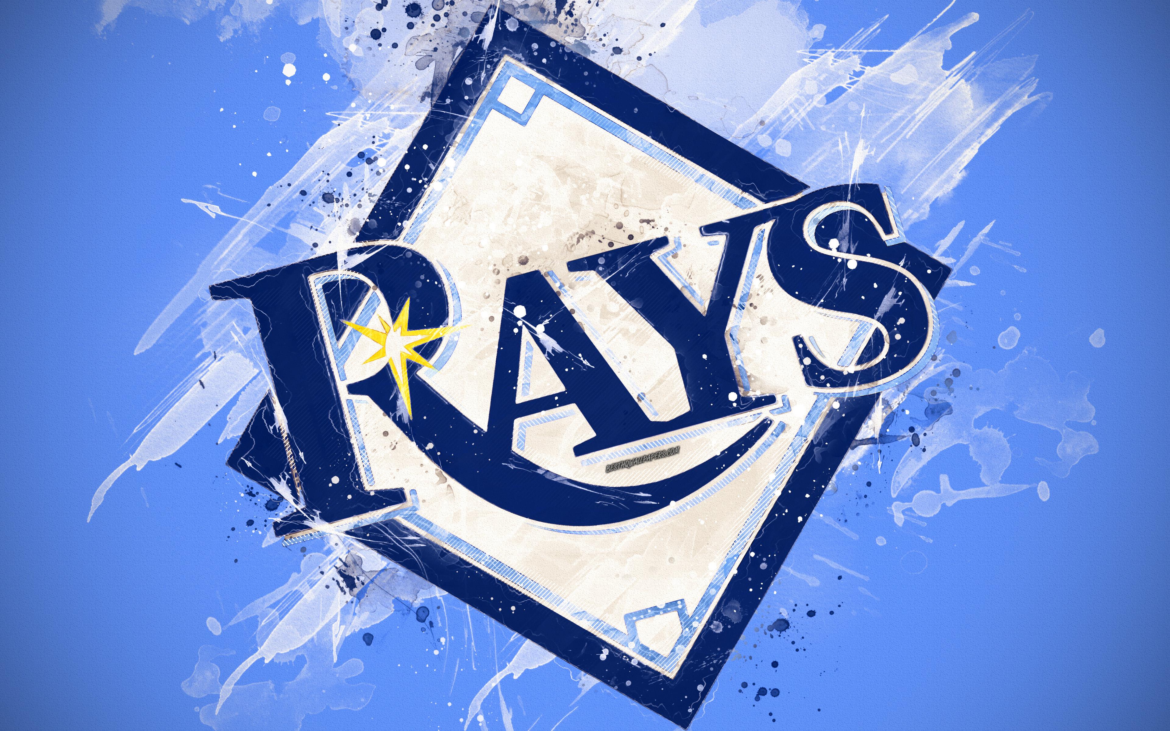Tampa Bay Rays, 4k, Grunge Art, Logo, American Baseball