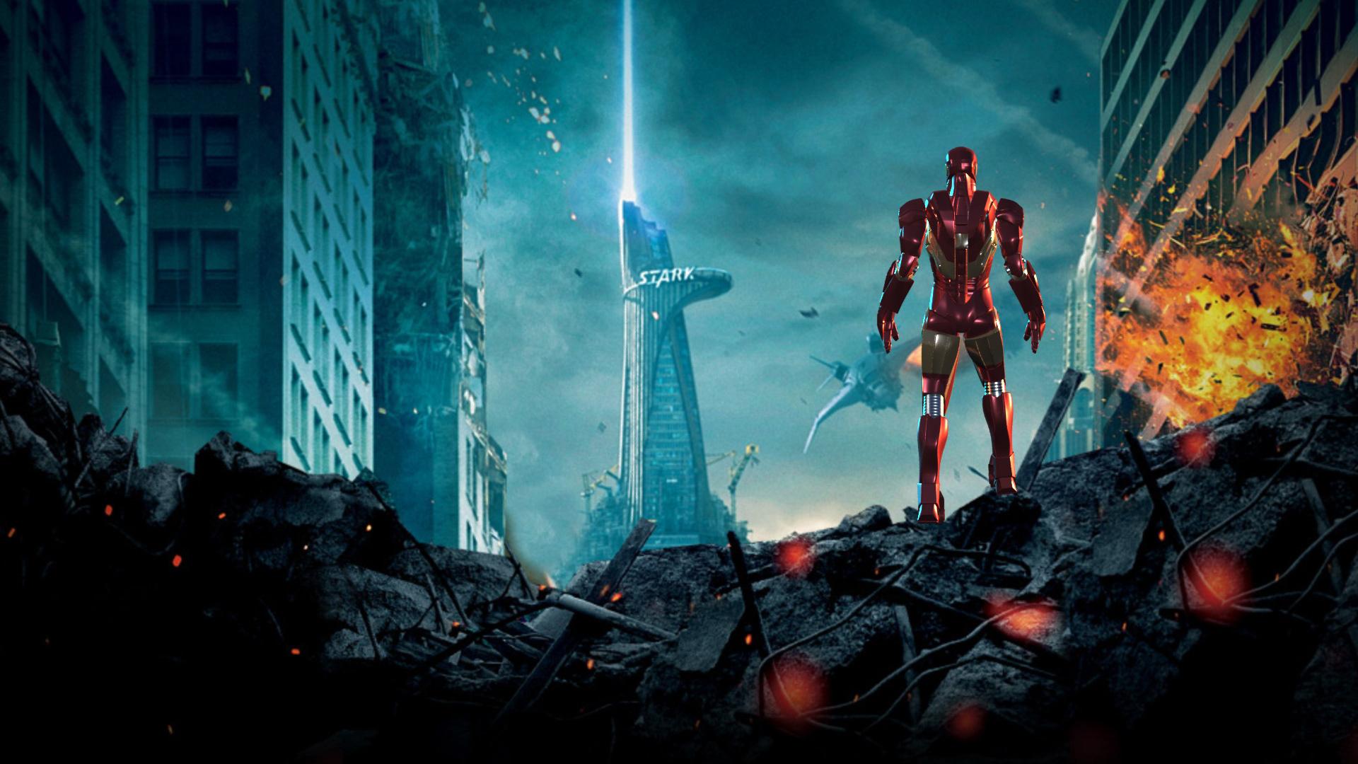 Iron Man Stark Tower, HD Superheroes, 4k Wallpaper, Image