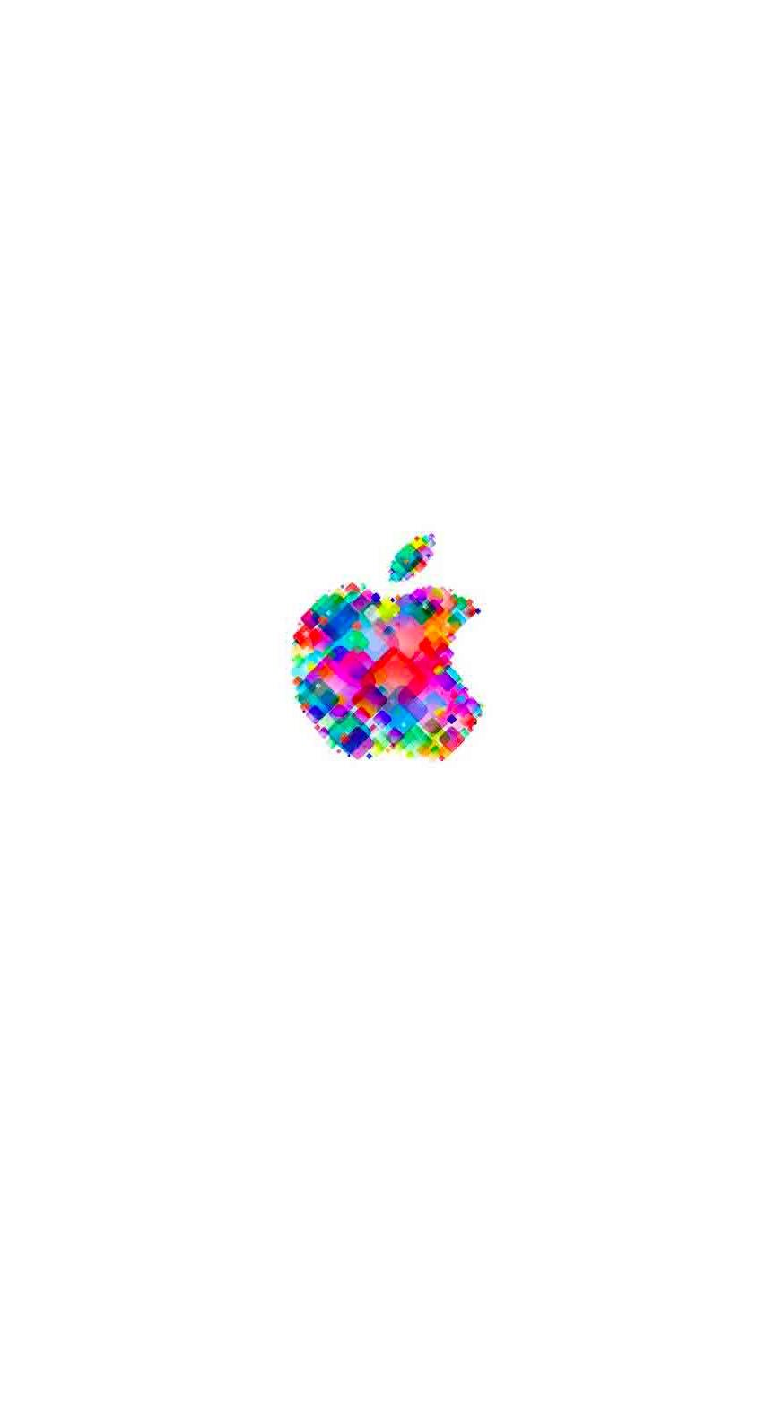 Apple logo pop colorful white. wallpaper.sc iPhone7