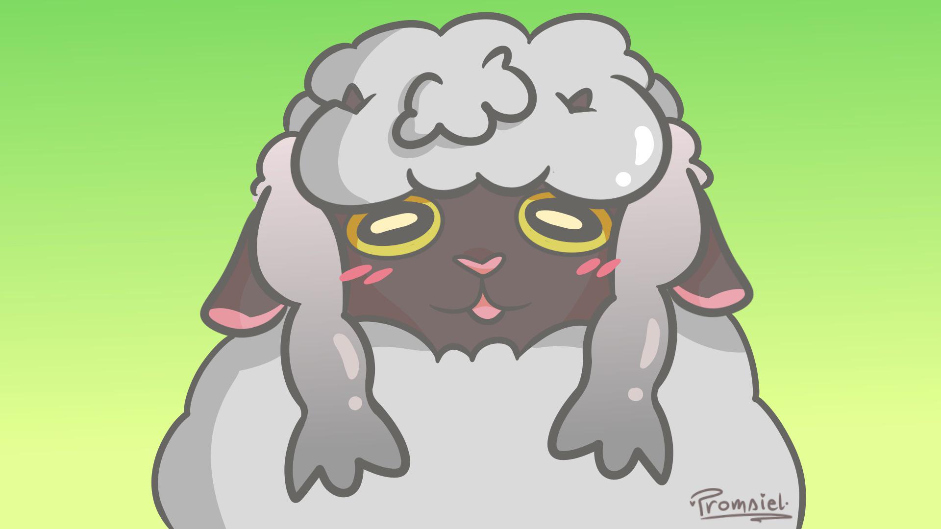Made a Wooloo desktop wallpaper for my lil bro cuz why not