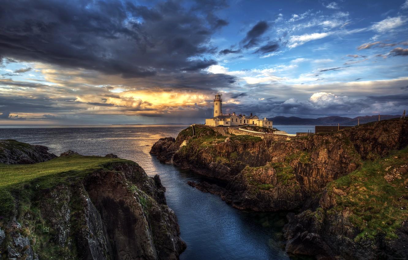 Wallpaper ocean, seascape, lighthouse, Fanad Head Ireland