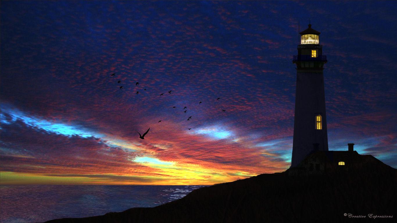 Lighthouse In The Night 4K HD Desktop Wallpaper for 4K