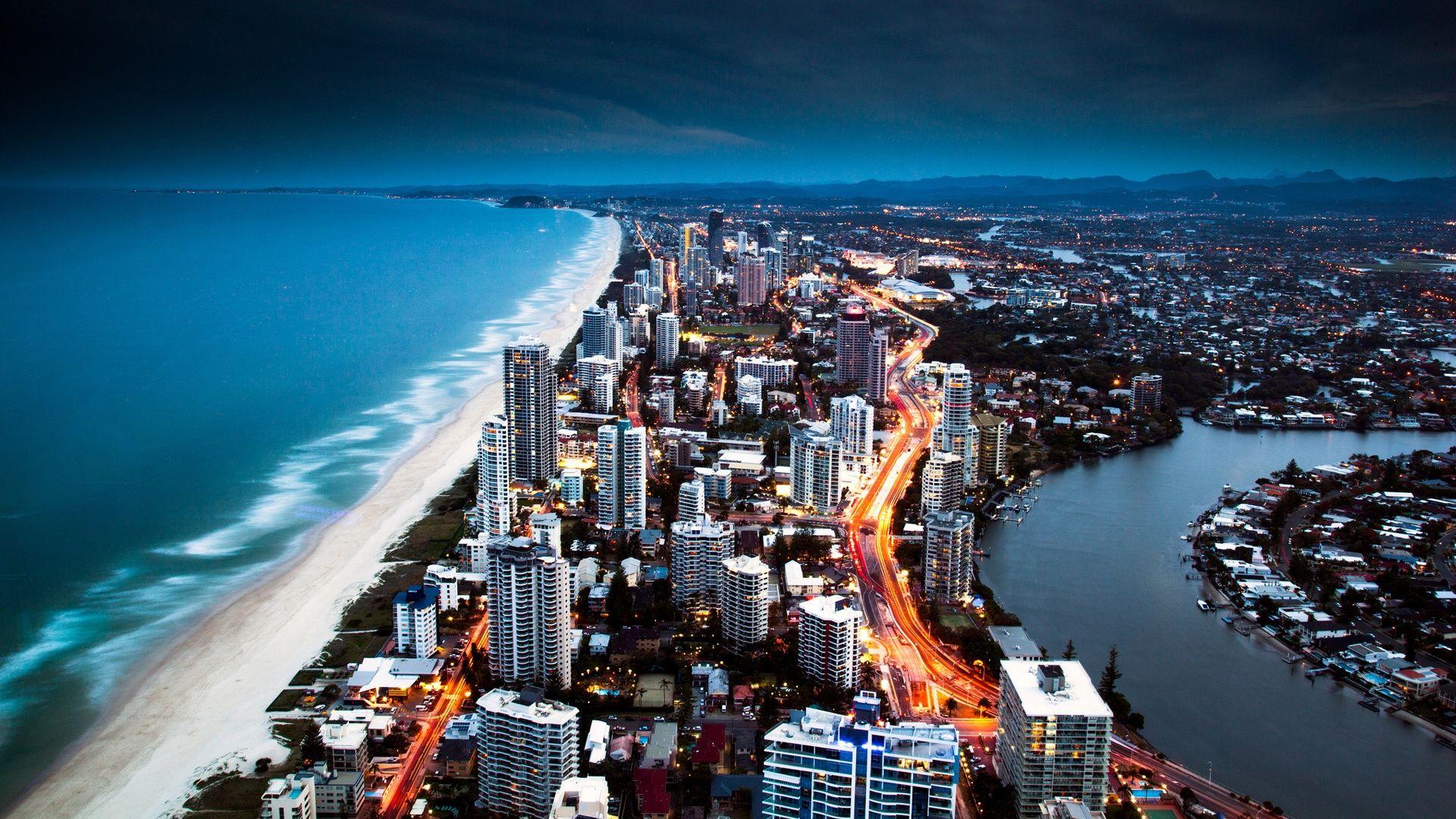 Beach city wallpaper HD 1080p. Architecture. Australia