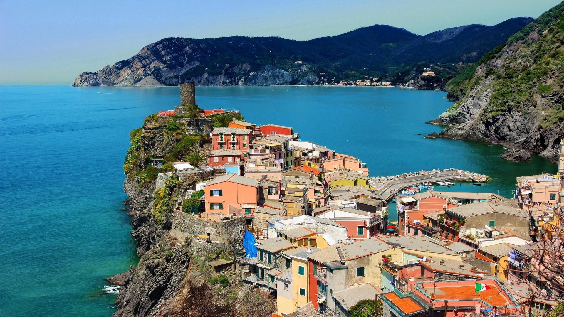 Italy City Coast Sea Cities Houses HD wallpaper