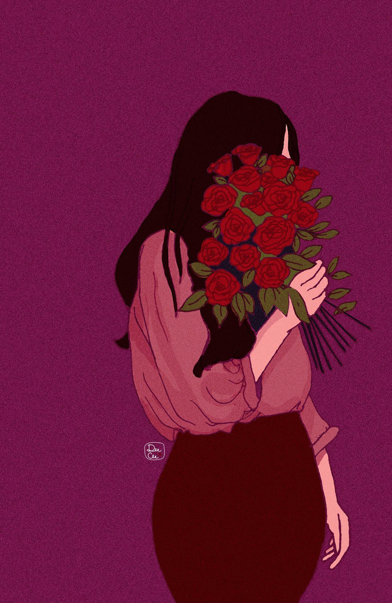 Love for Roses. Ilustration art, Art wallpaper, Girly art
