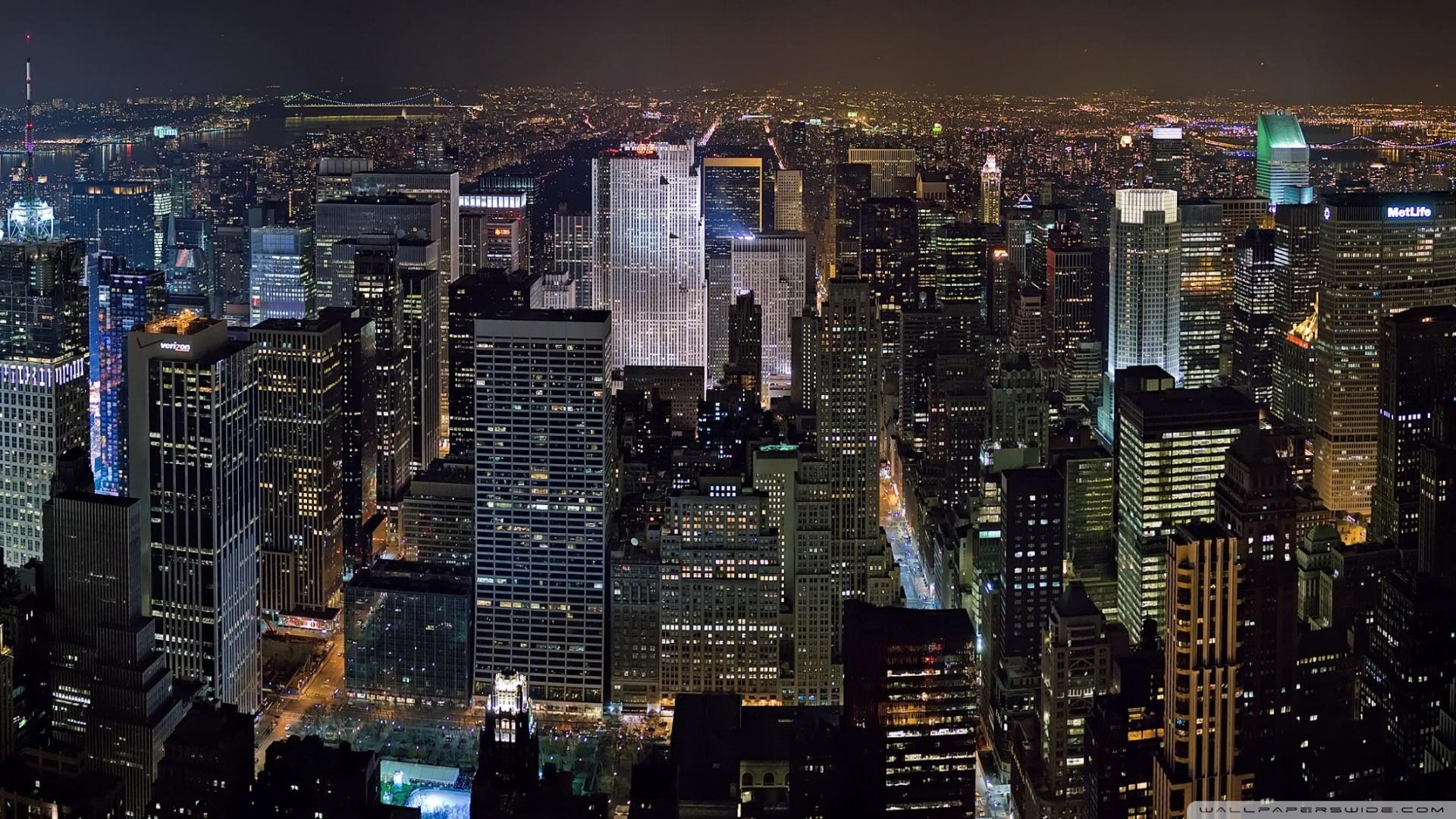 New York City Skyline At Night HD wallpaper