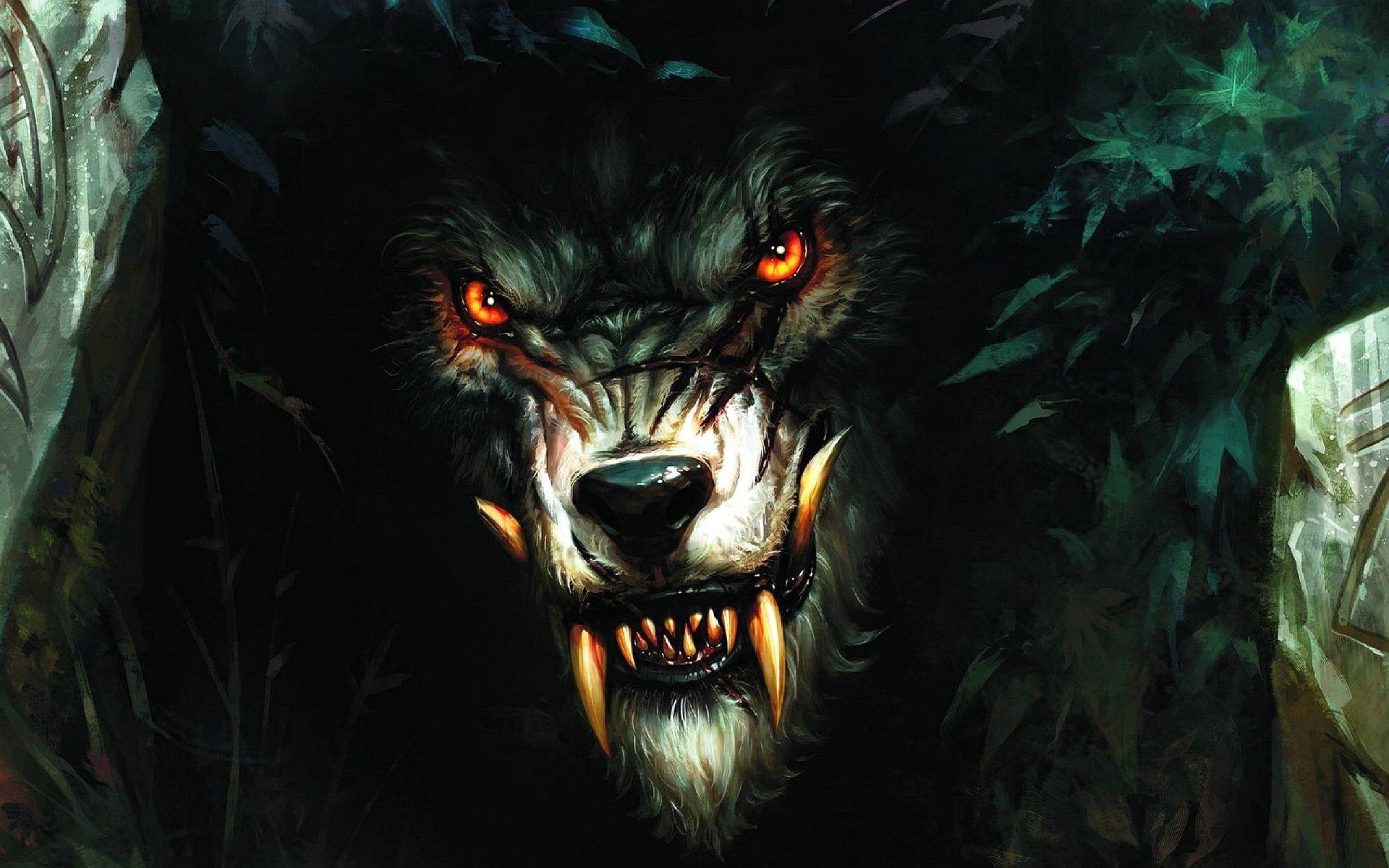 Evil Wolf Art HD Wallpaper in 2880x1800 Resolution. Angry
