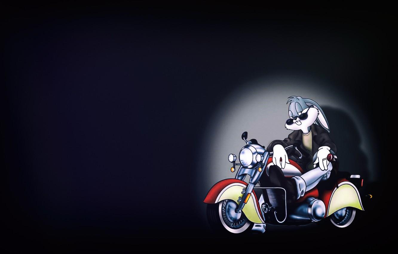 Wallpaper Rabbit, Motorcycle, Cartoon, Looney Tunes, Bugs