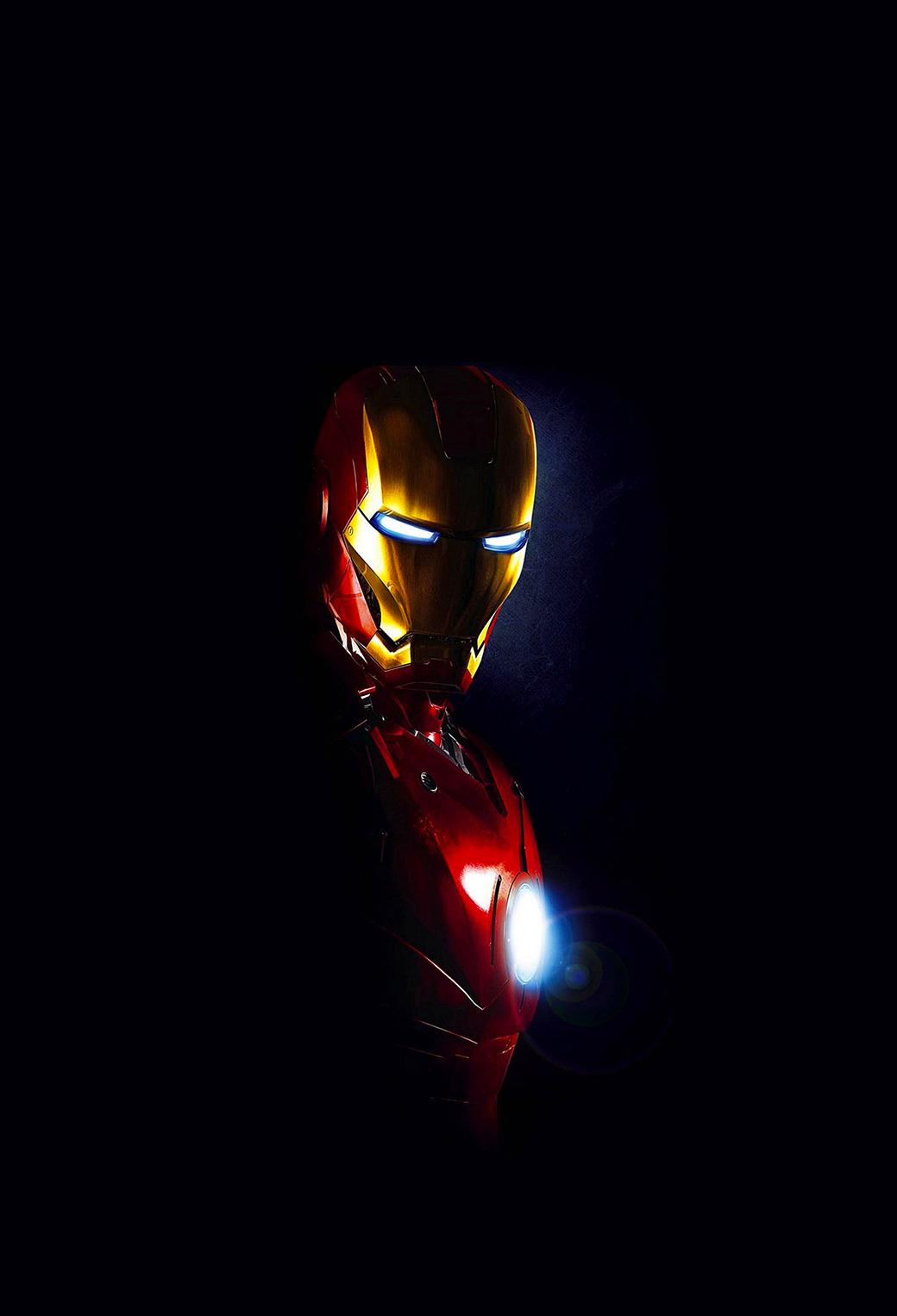 Iron Man in Dark Wallpaper for iPhone X, 6