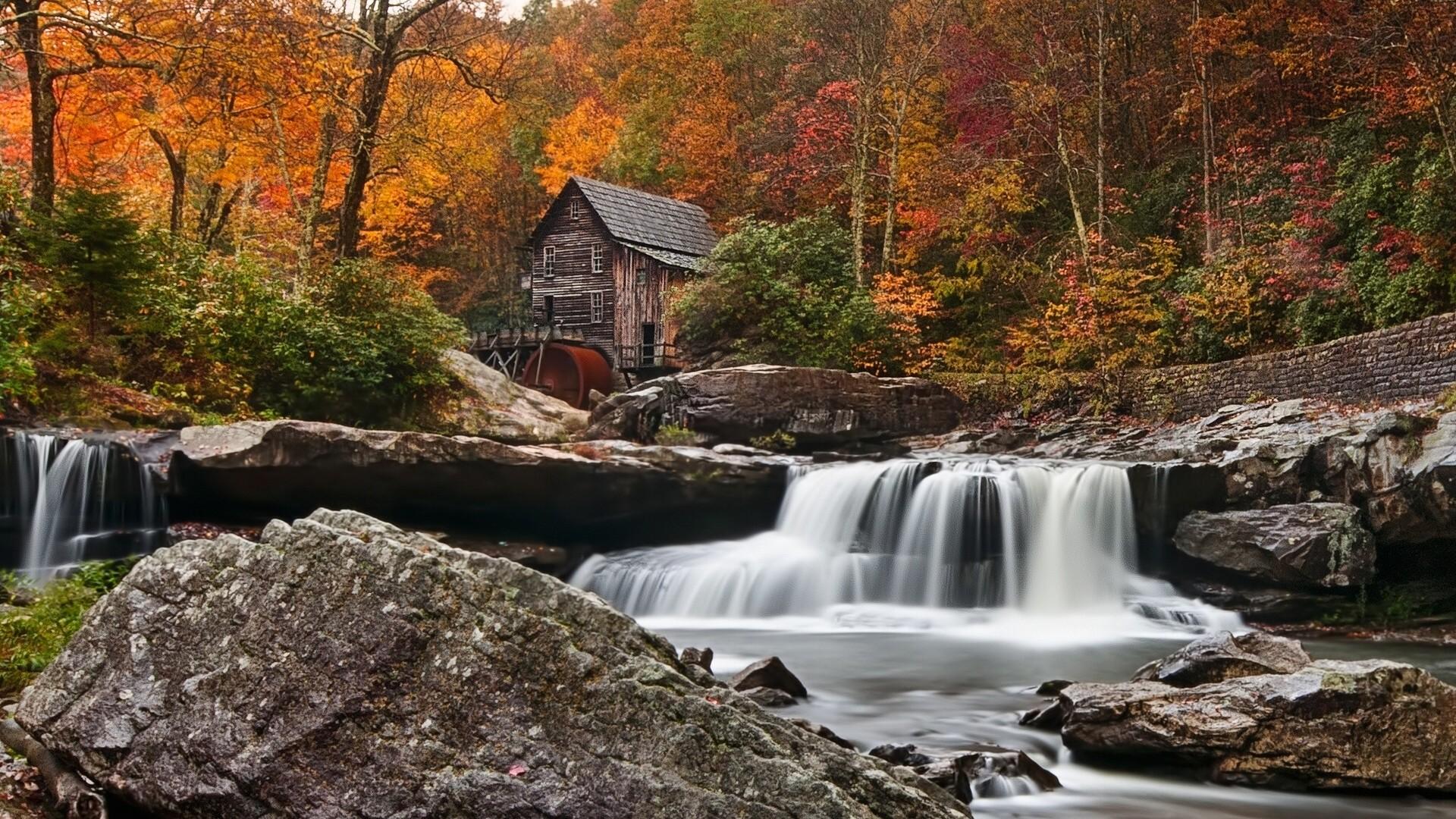 River Mill Forest Autumn Fall Waterfall wallpaper 2018 in Autumn
