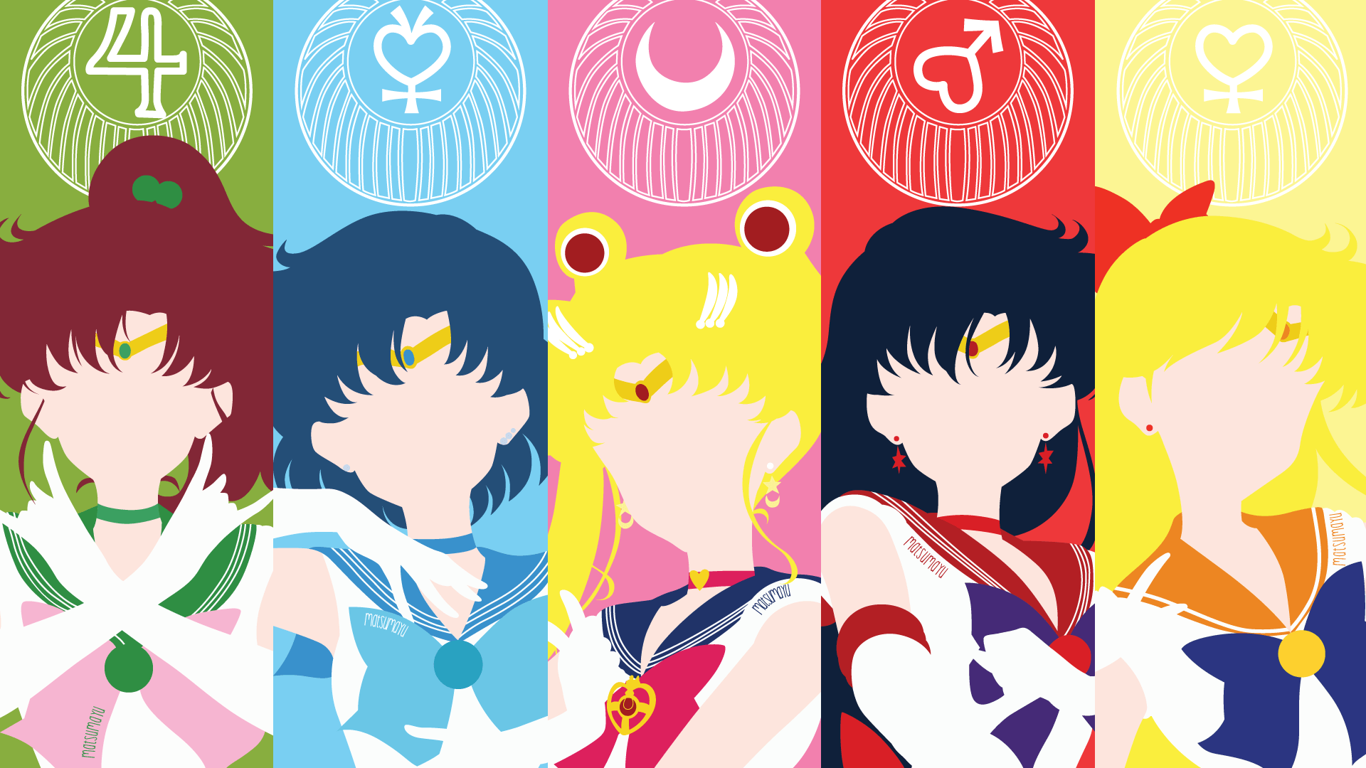 1920x1080 Ami Mizuno, Makoto Kino, Rei Hino, Minako