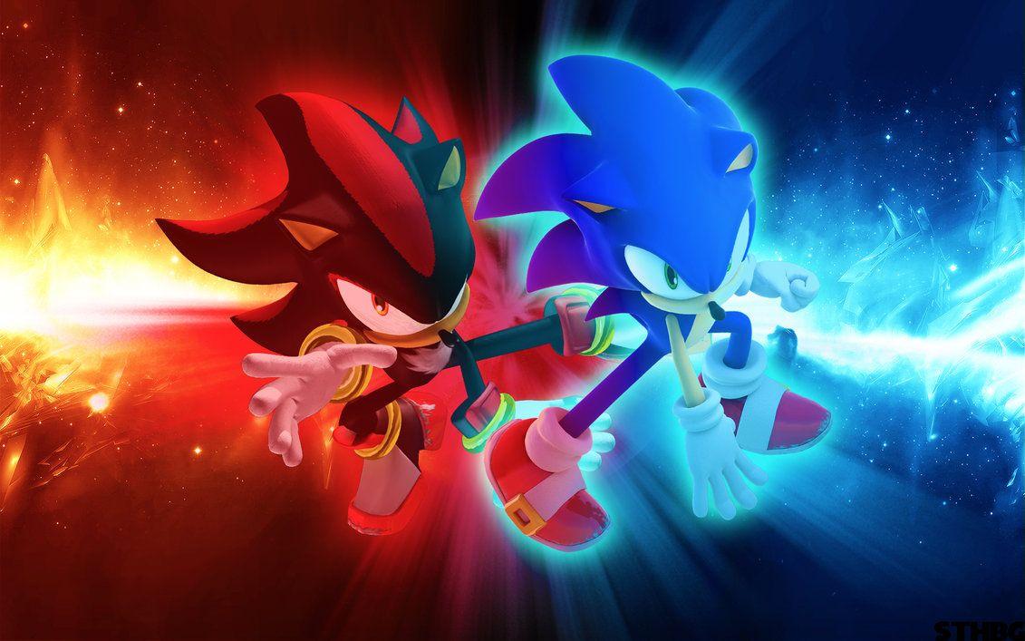 Sonic and Shadow Wallpaper. Cartoon wallpaper, Sonic and shadow, Sonic the hedgehog