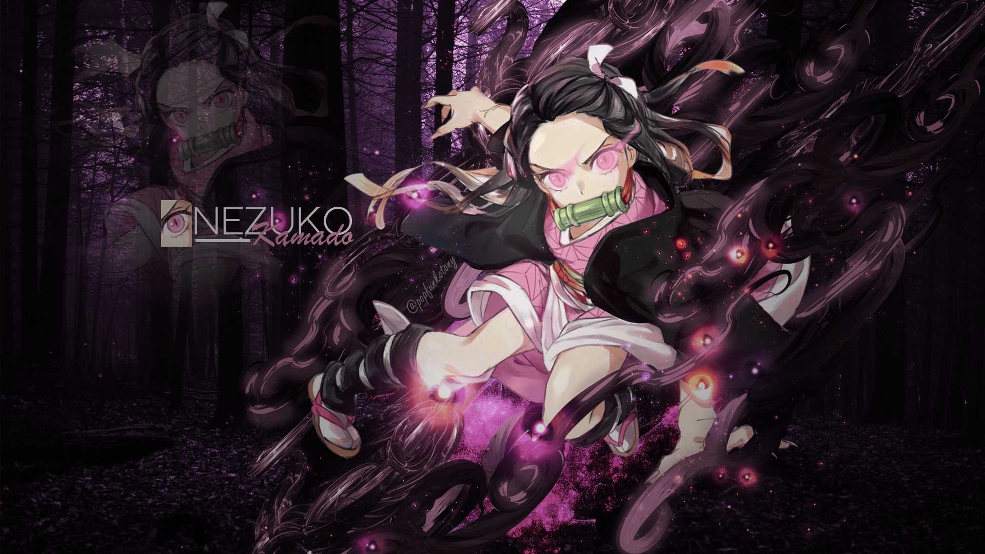 heres a wallpapers i created of our best girl <3 : Nezuko