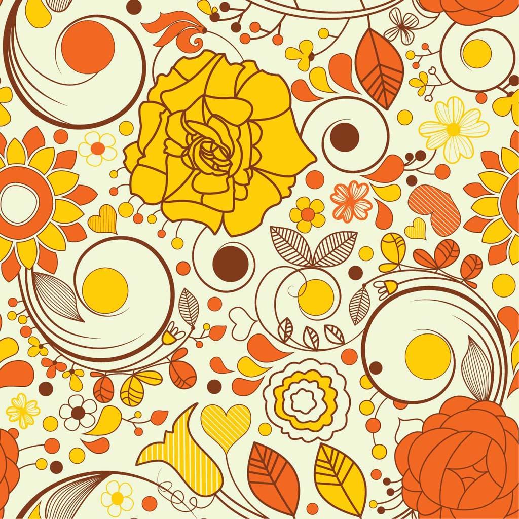 Autumn Flowers Wallpaper Vector Art & Graphics