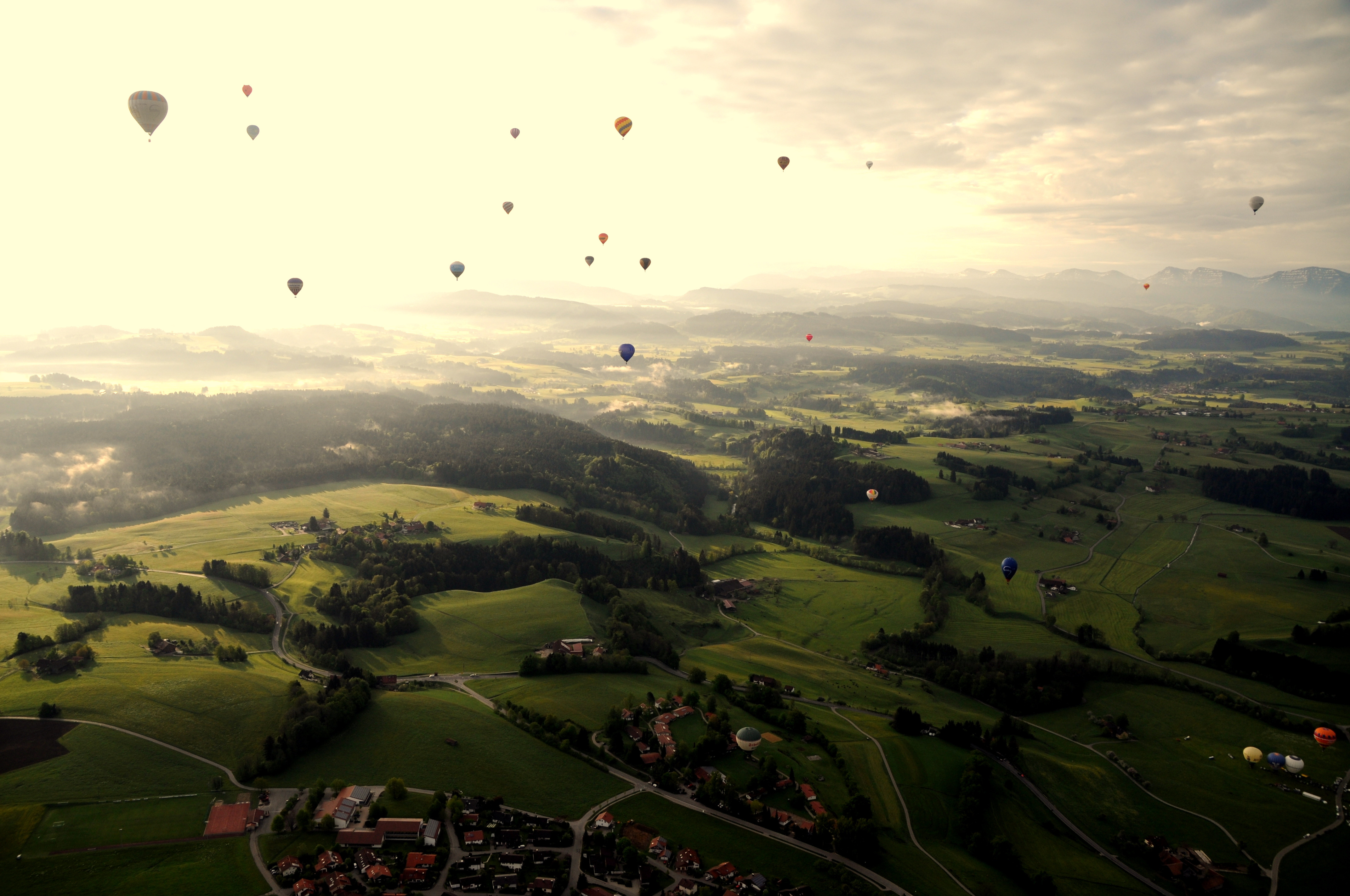 Hot Air Balloons Over Baden Wurttemberg, Germany 4288x2848