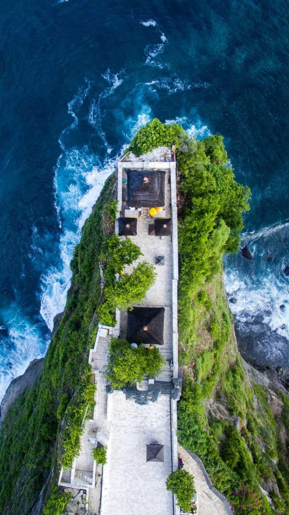 Ocean Resort Mountain Aerial View iPhone Wallpaper. iPhone