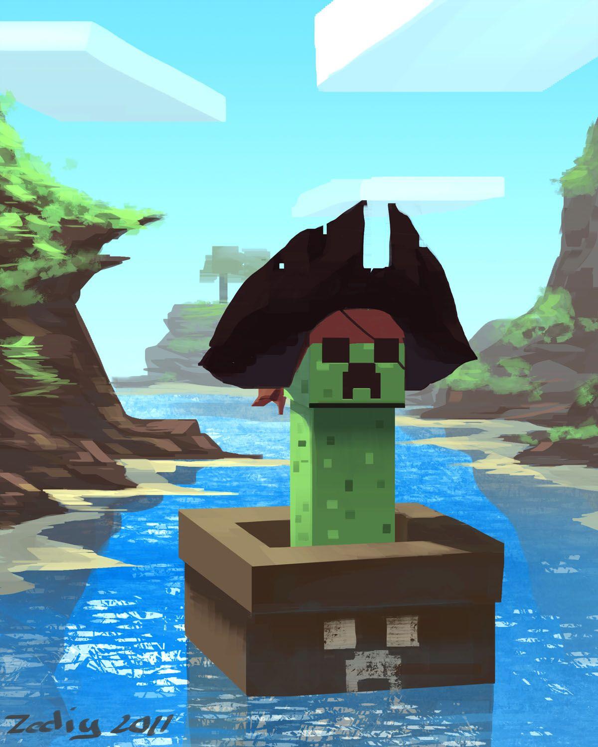 The minecraft creeper pirate
