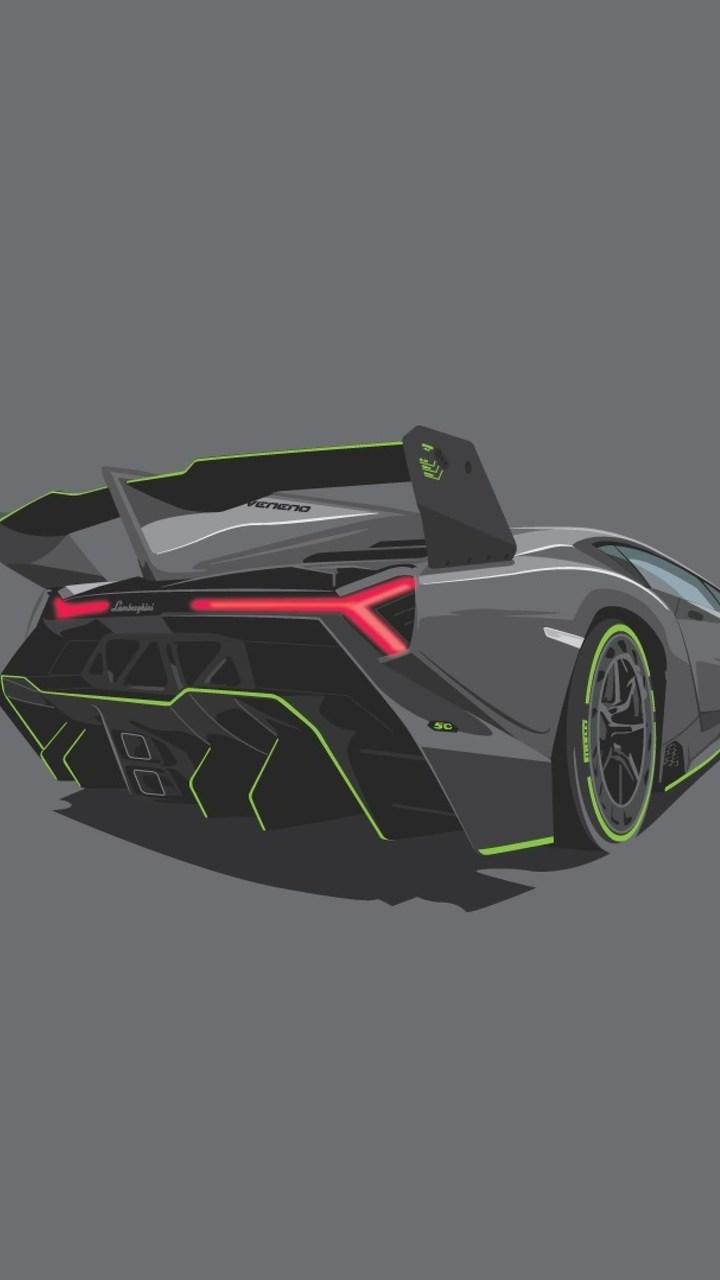 Lamborghini Minimalism Art Wallpaper- [720x1280]