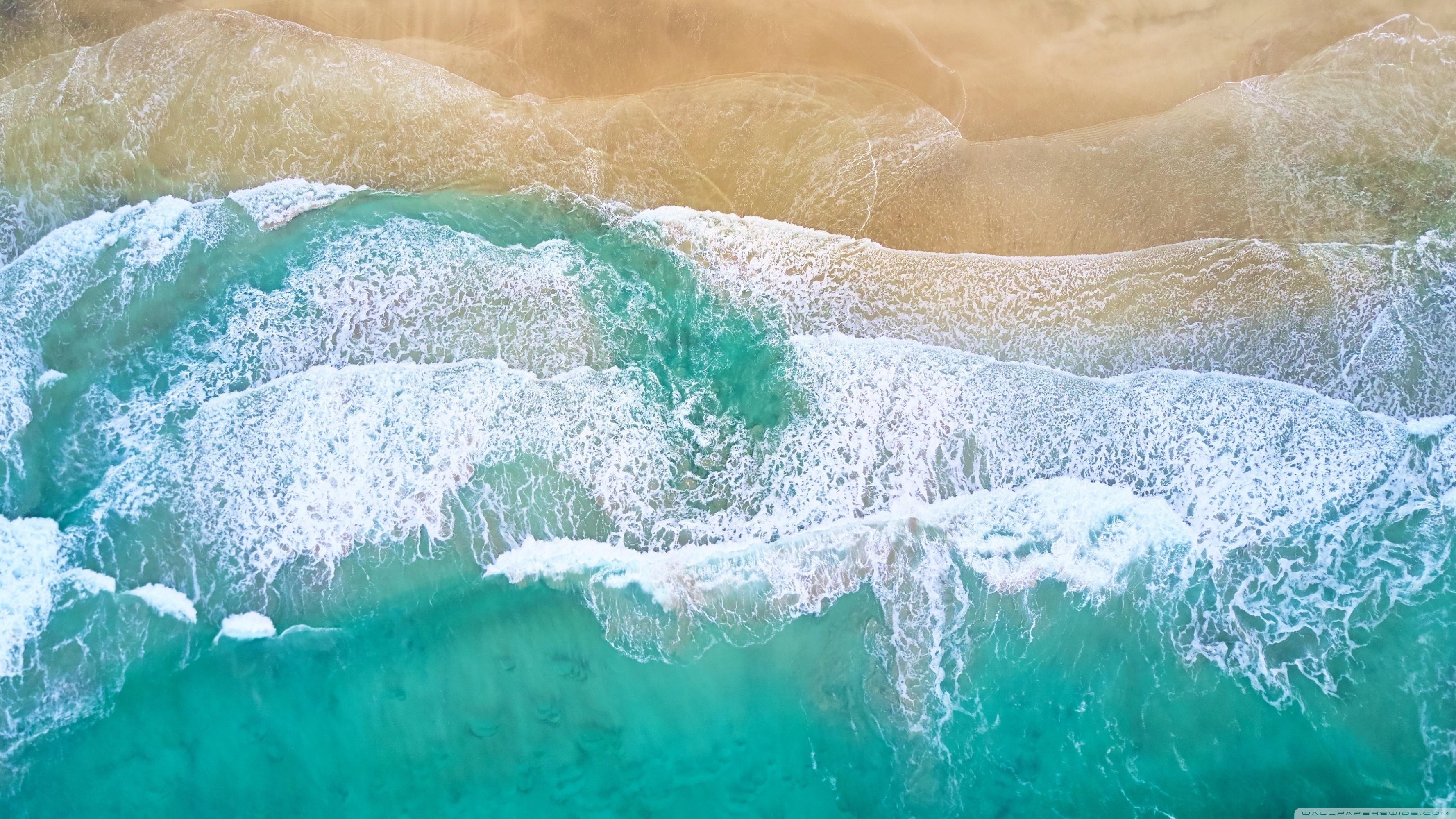 Beautiful Beach Waves Drone Photography ❤ 4K HD Desktop