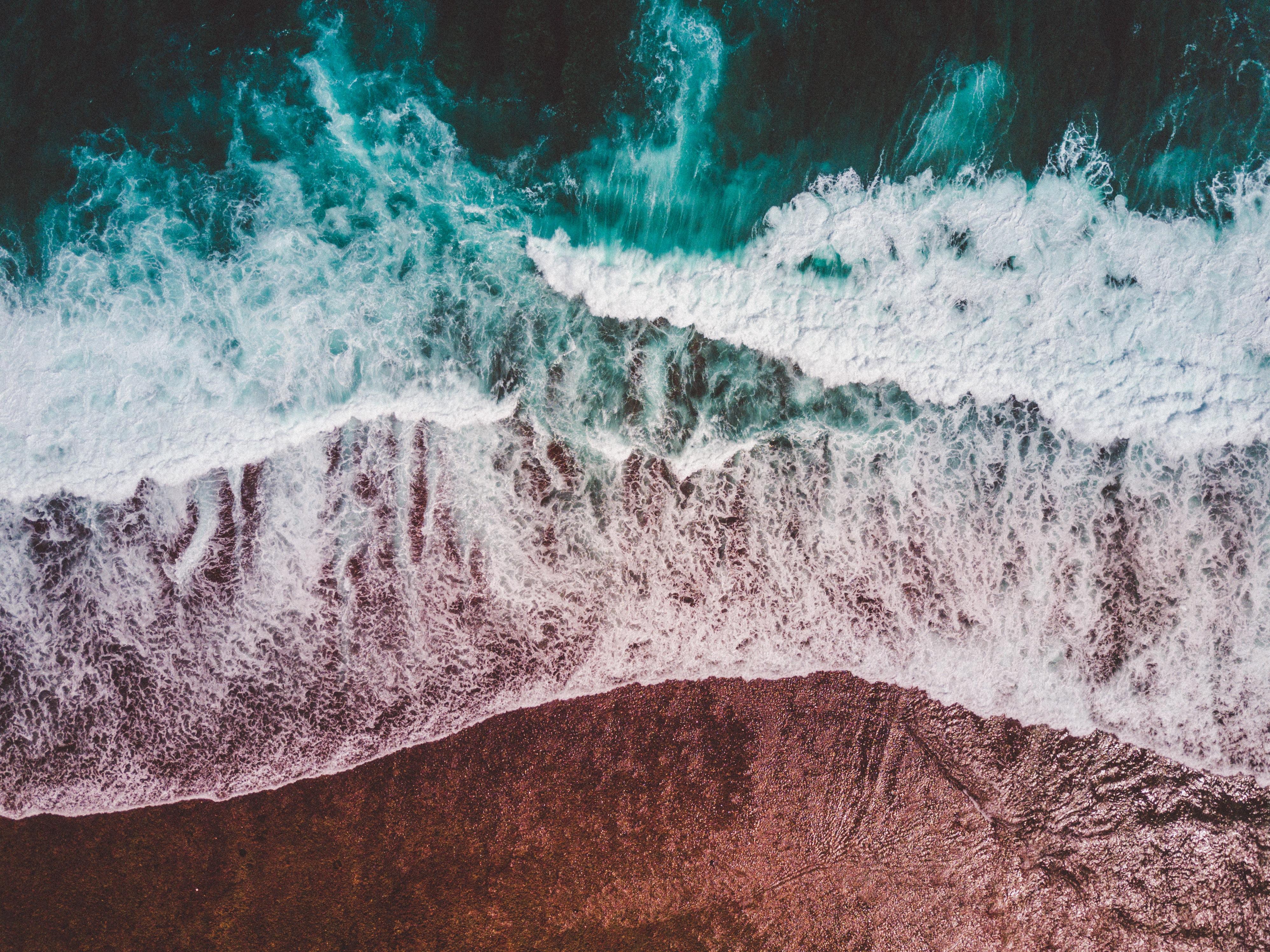 #Waves, K, #Ocean, #Aerial view, #Beach. Nature