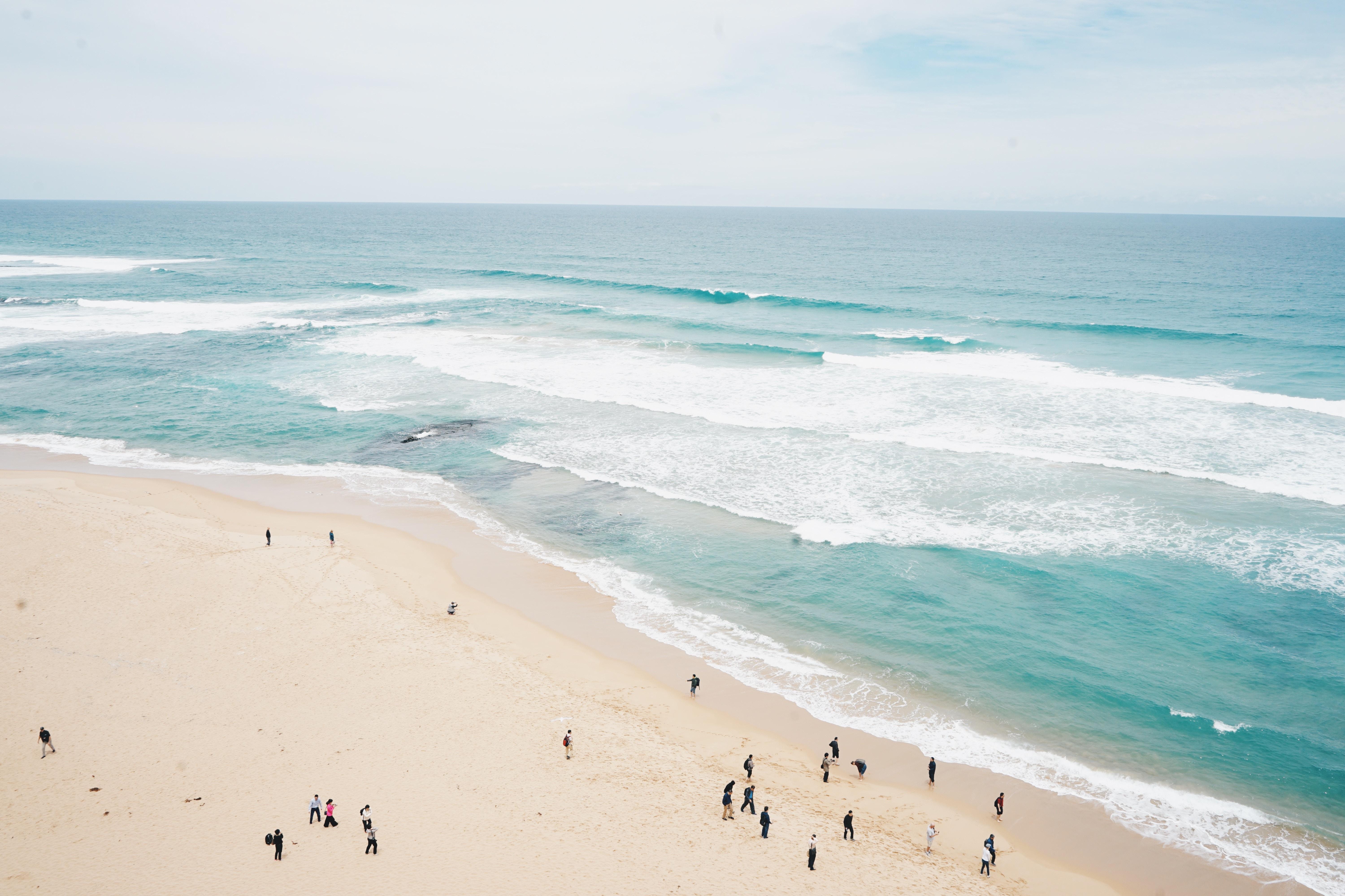 6000x4000 #sea, #ocean, #waves, #sand, #water, #wafe, #beach, #beach wallpaper, #Free image, #peope, #aerial view, #people, #horizon, #shore, # beach background, #coastal, #coast, #wallpaper, #drone view. Mocah HD Wallpaper