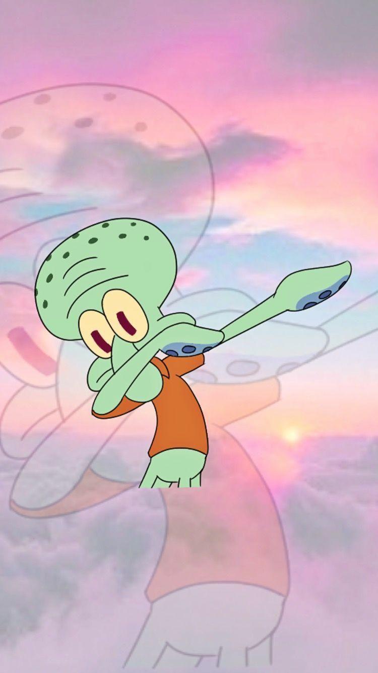 Dabbing Squidward. Why not?. Funny iphone wallpaper, Wallpaper