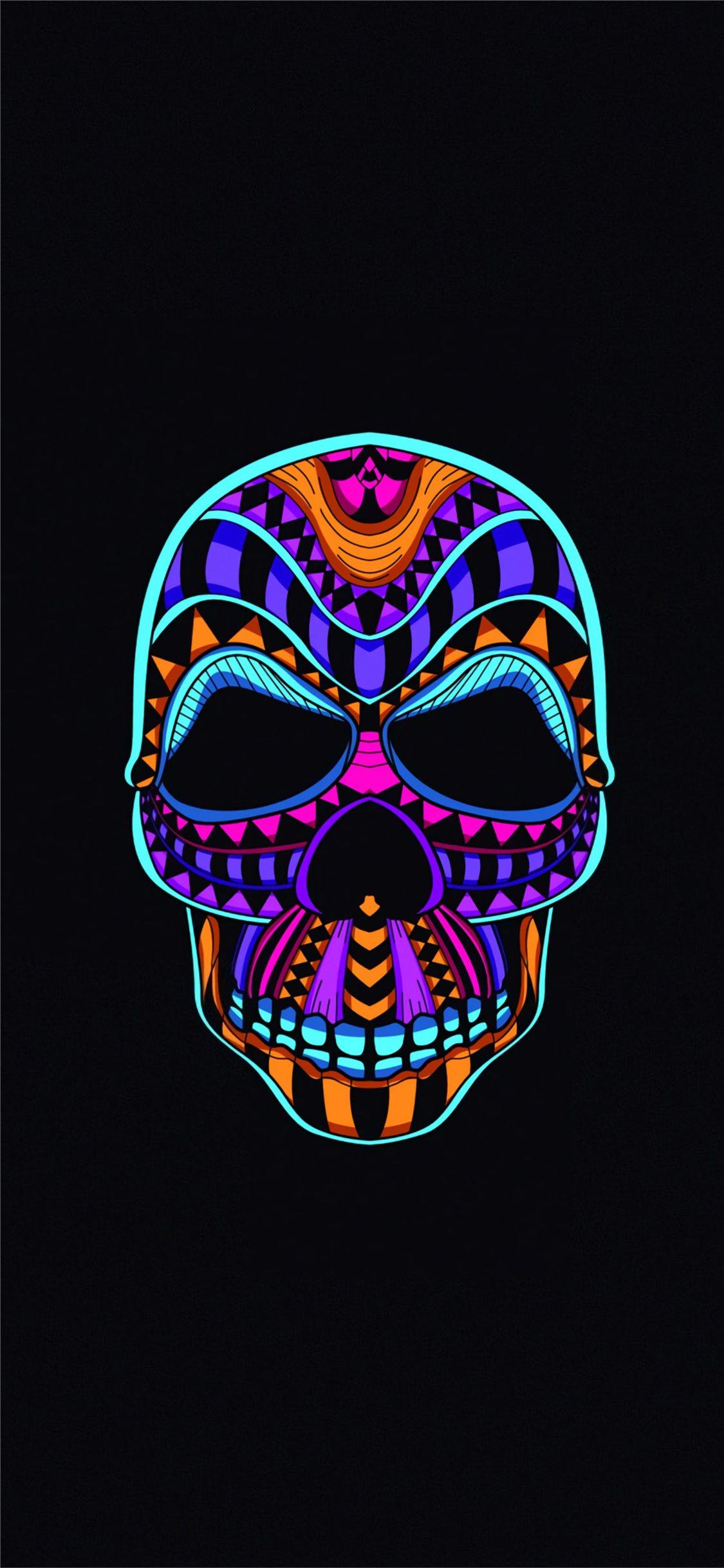 skull dark minimal 4k iPhone X Wallpapers Free Download