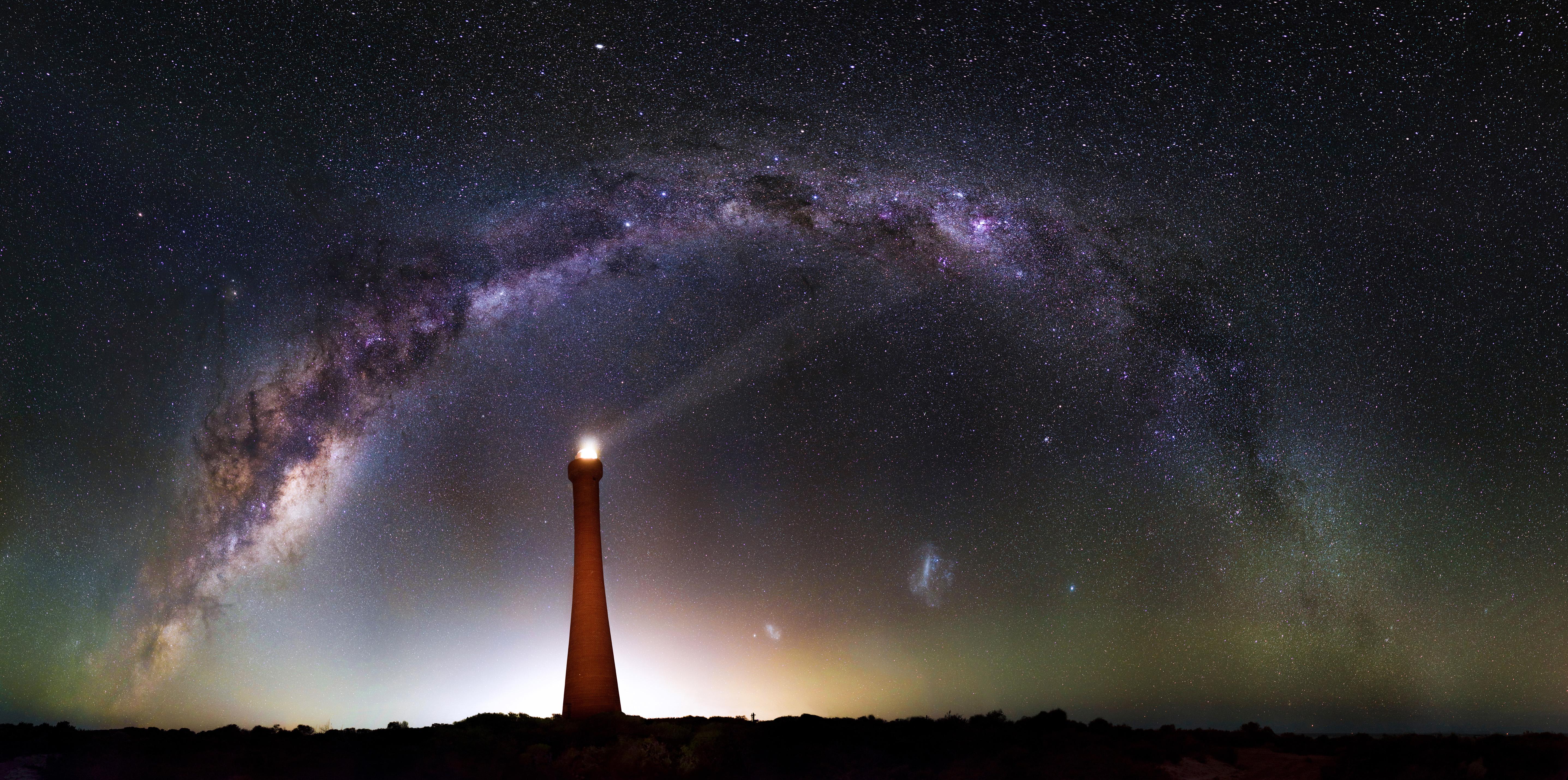 Milky Way over Guilderton Lighthouse, Western Australia 4k
