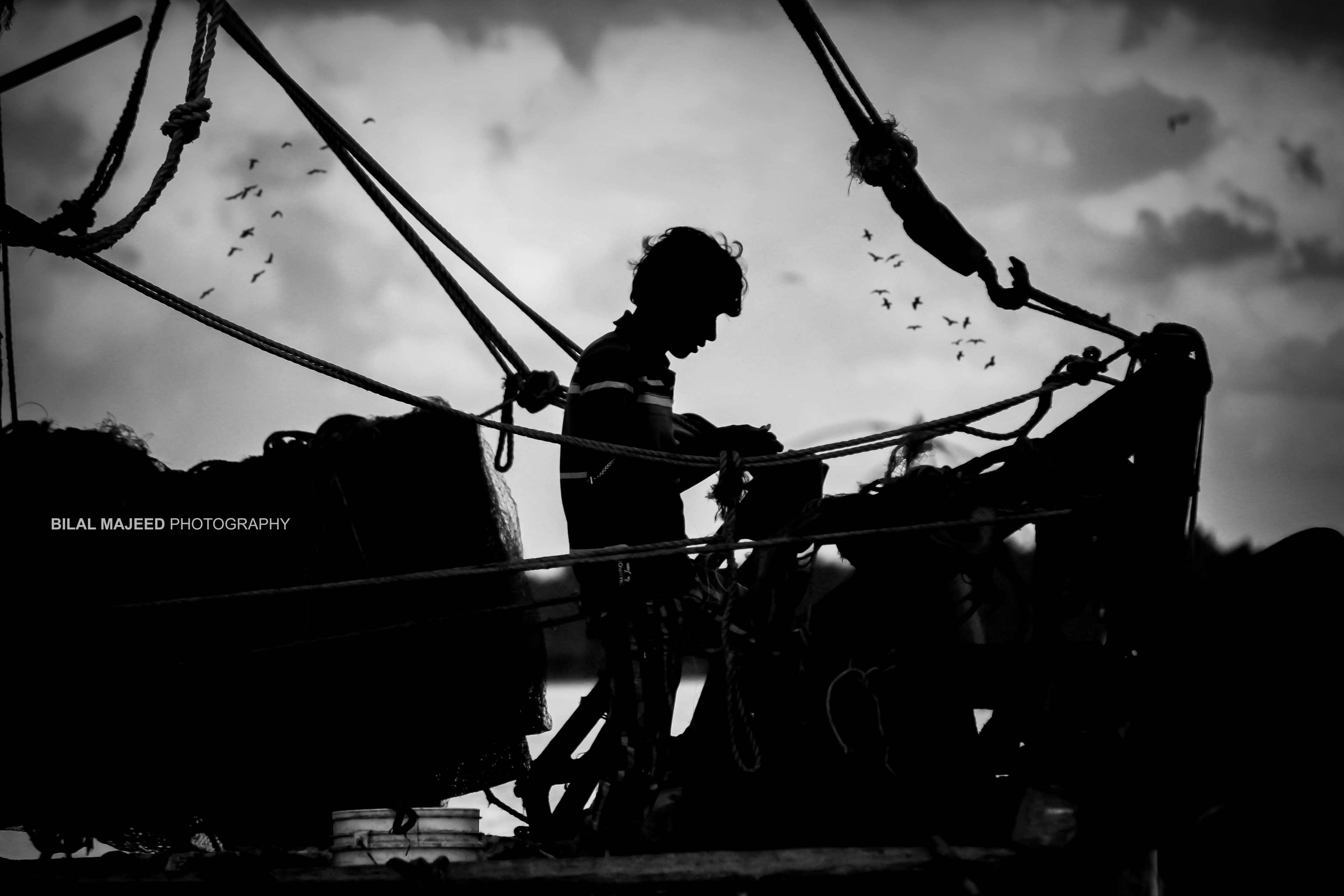 black and white, black and white, boat, boat rope