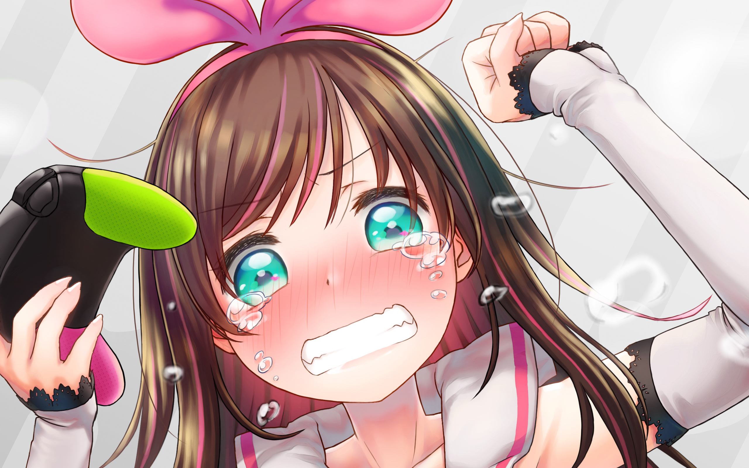 Download wallpaper Kizuna Ai, art, cry, anime characters