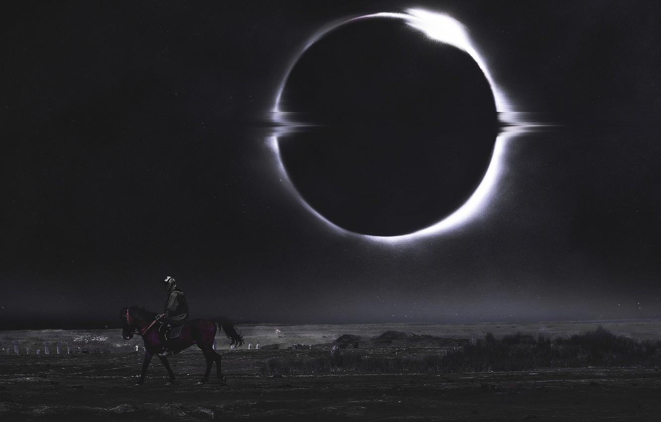 Wallpaper Horse, The moon, Star, Horse, Eclipse, Eclipse
