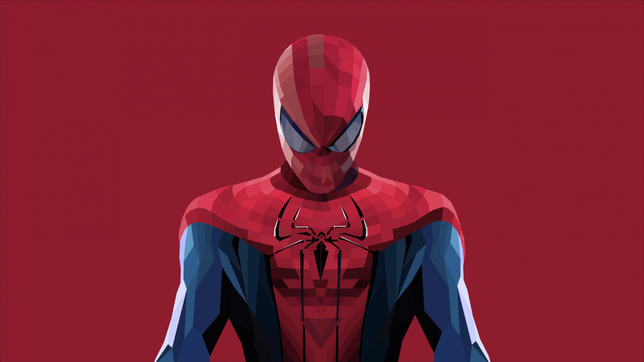 Wallpaper Spider Man, Minimal Art, Low Poly, HD, Creative