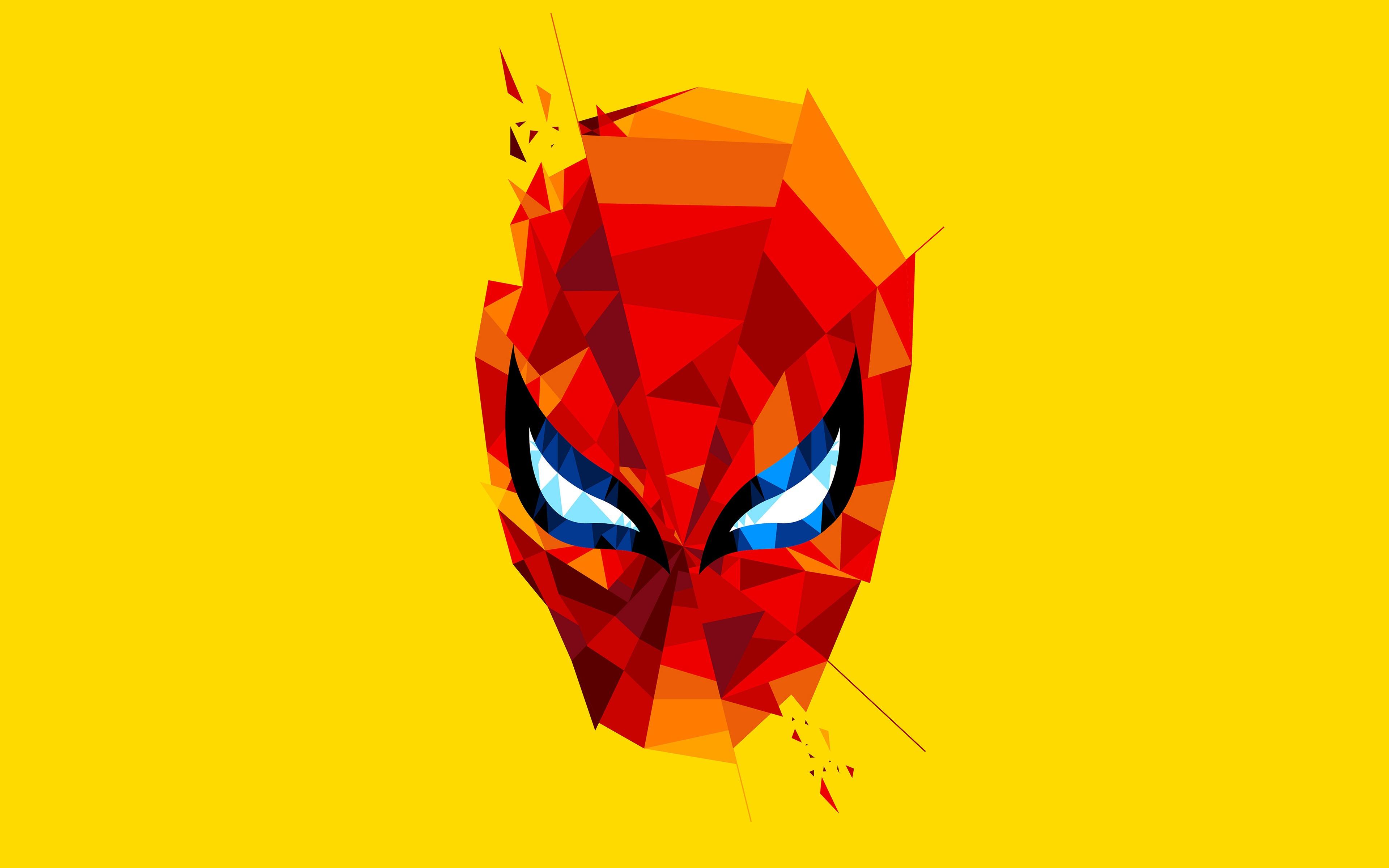 Download Wallpaper 4k, Spiderman Mask, Minimal, Spider Man