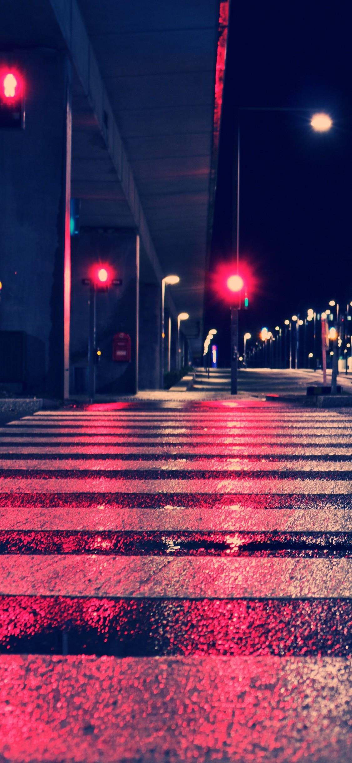 Night City Lights Street 4k iPhone XS, iPhone 10