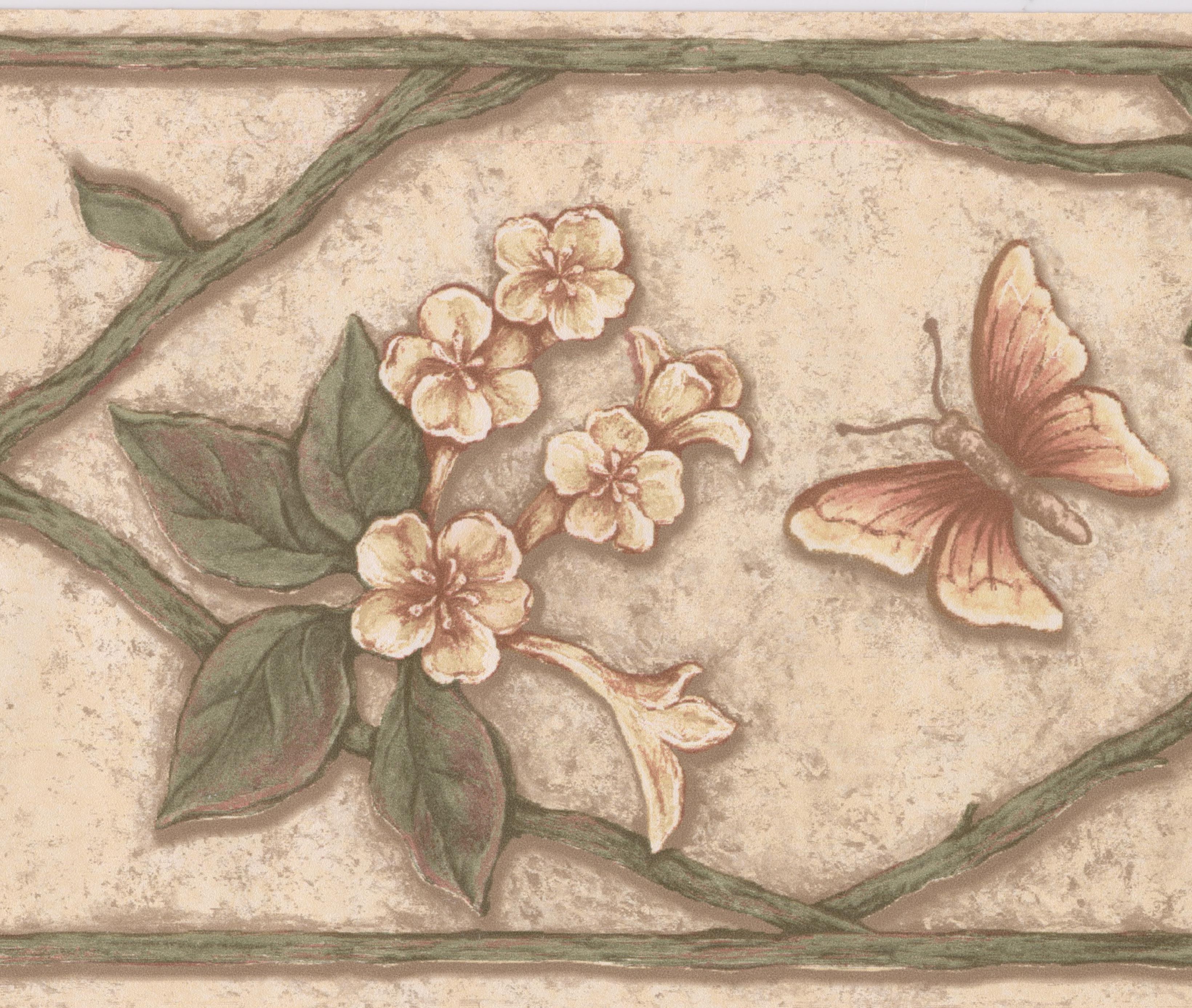 Floral Butterfly Wallpaper Border' x 7