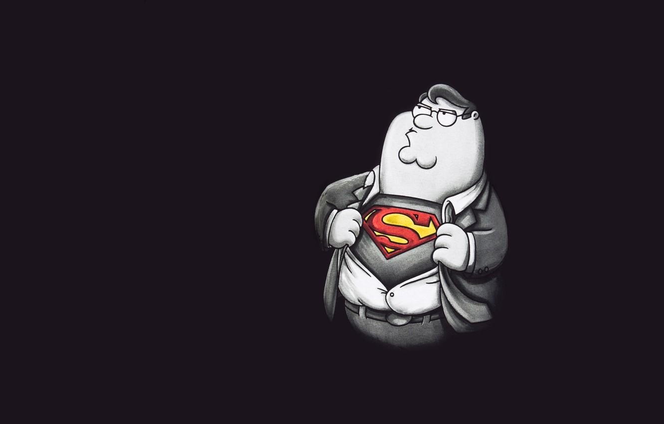 Wallpaper the dark background, superman, Family guy, Superman, Family Guy, Peter Griffin image for desktop, section фильмы