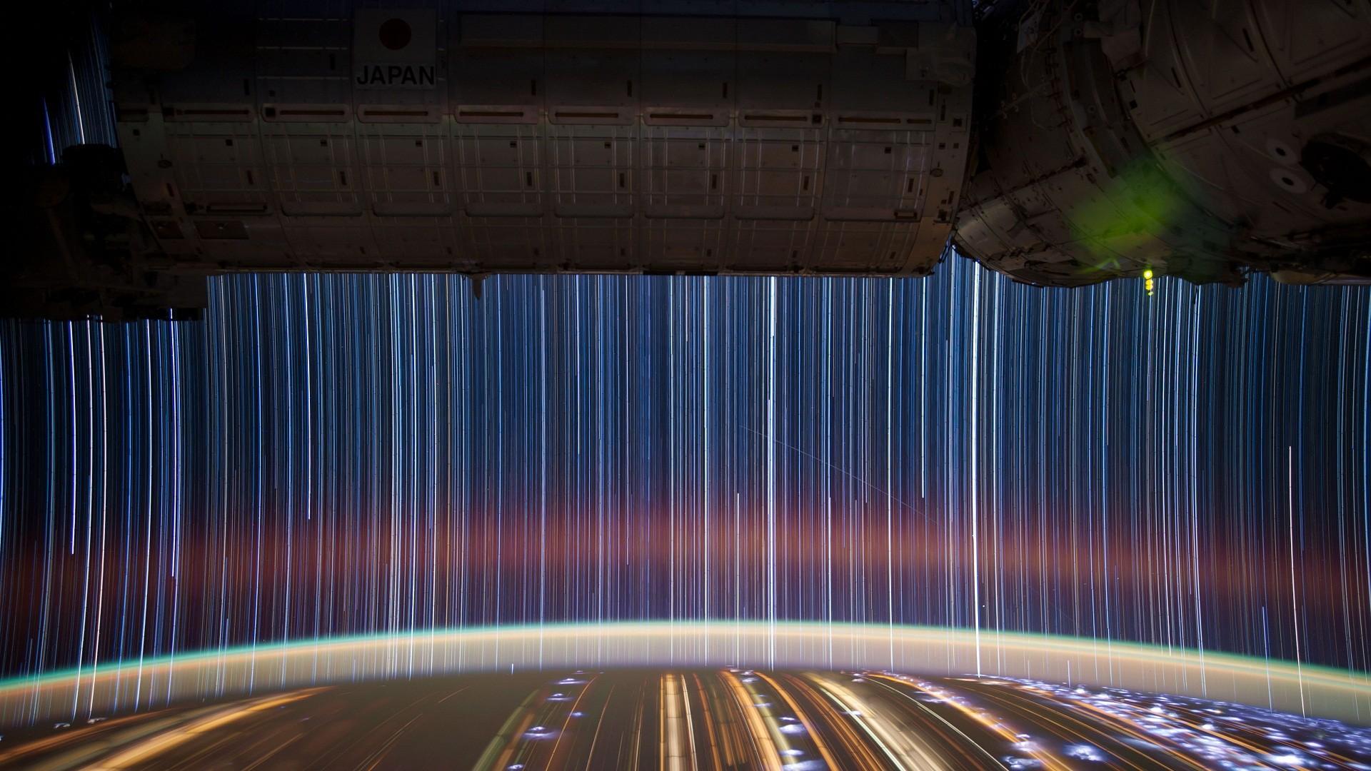 orbit, International Space Station, long exposure wallpaper