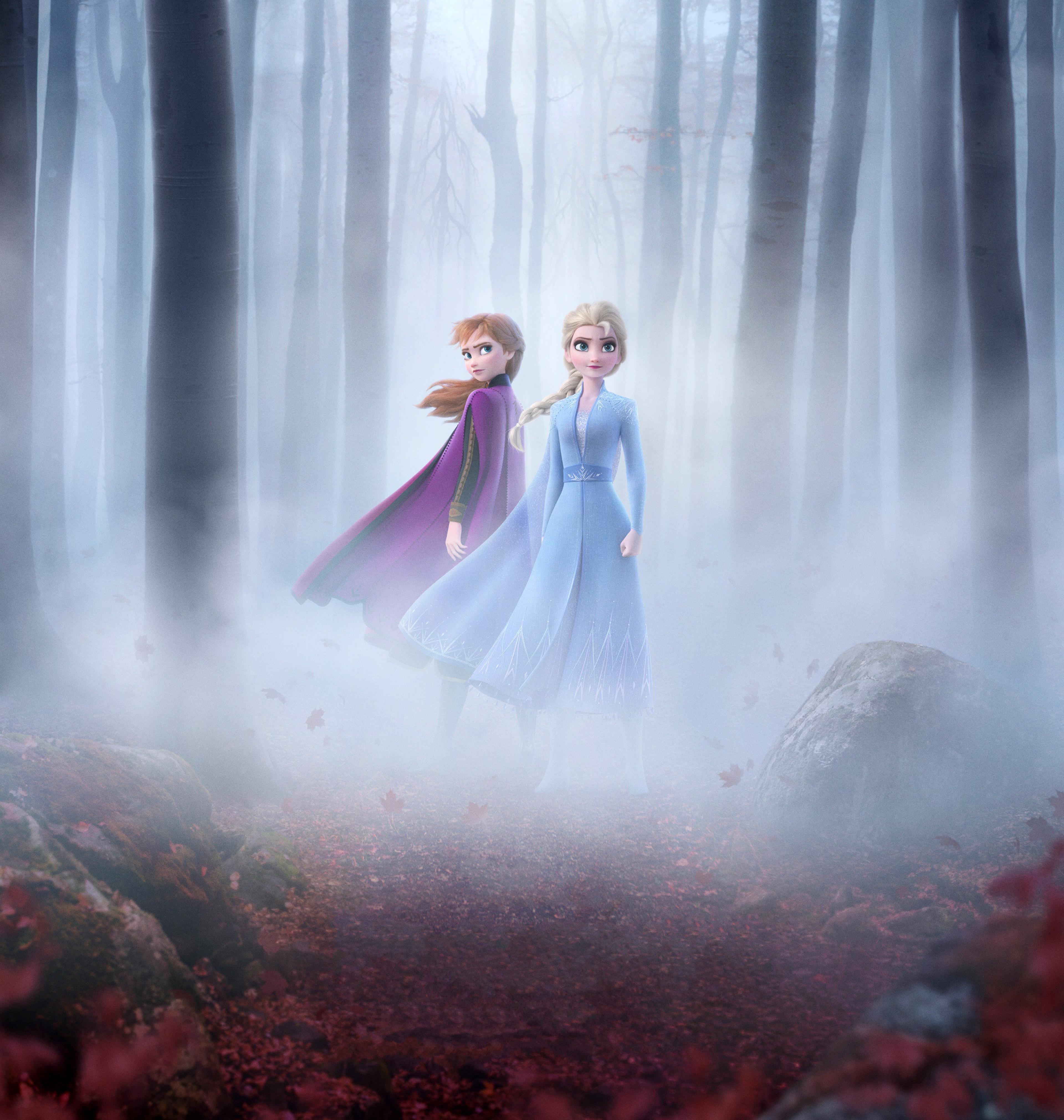 Wallpaper Frozen Queen Elsa, Anna, Animation, 4K