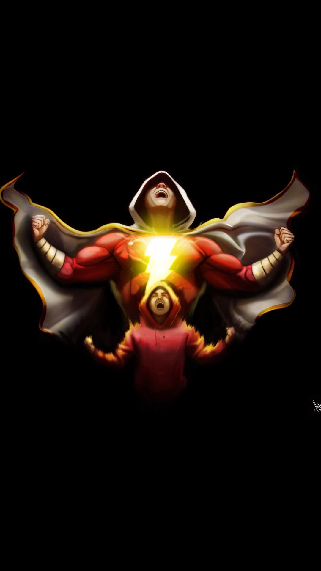 Shazam!, transform, dc comics, superhero, art, 1080x1920 wallpaper