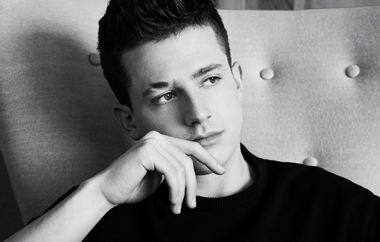 Wallpaper look, male, black and white, Charlie Puth image