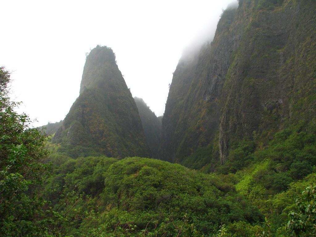 Iao Needle, Maui. A rainy day at the Iao Needle, on the isl