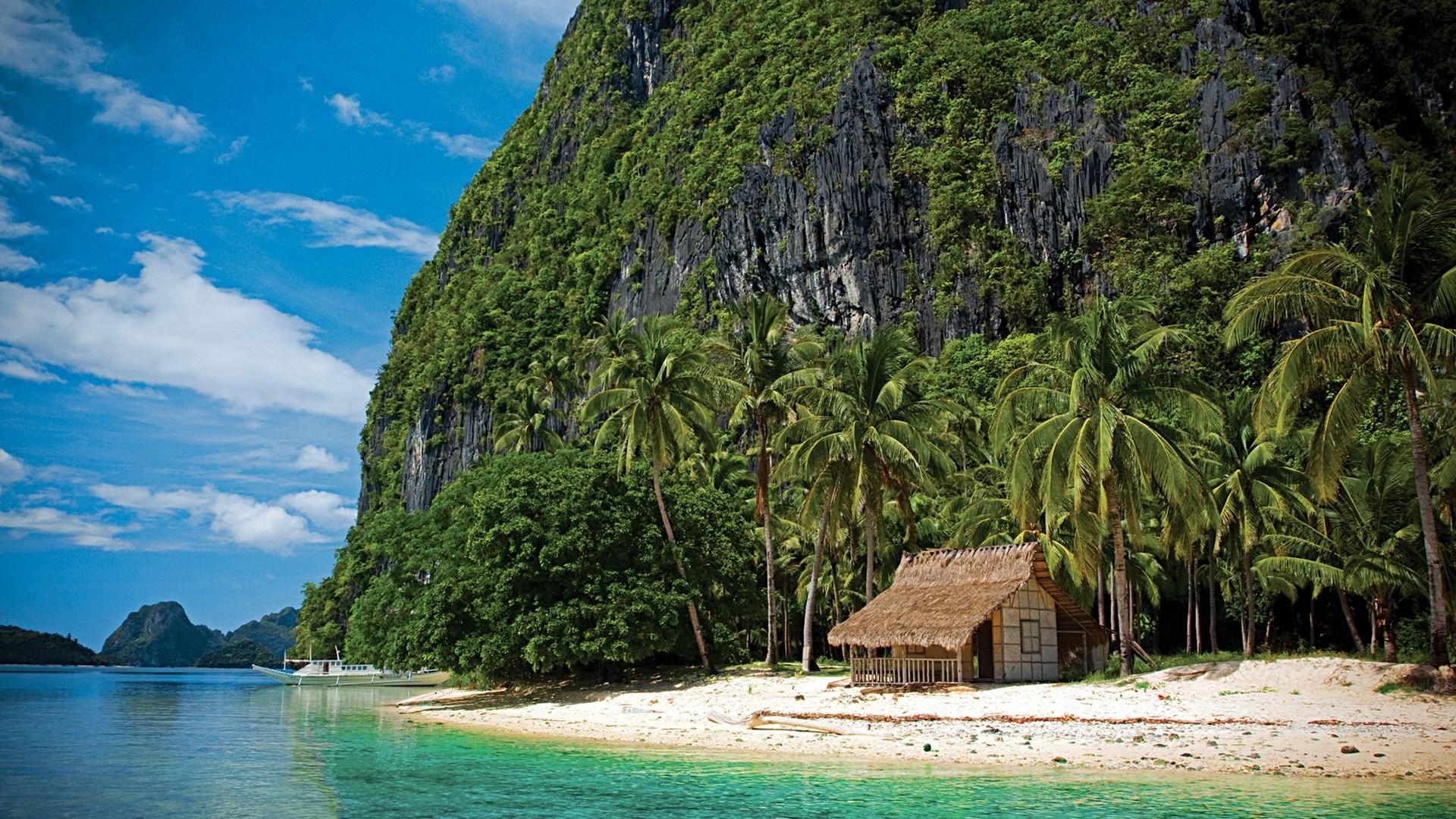 beach, Hut, Tropical, Nature, Summer, Palm Trees, Island