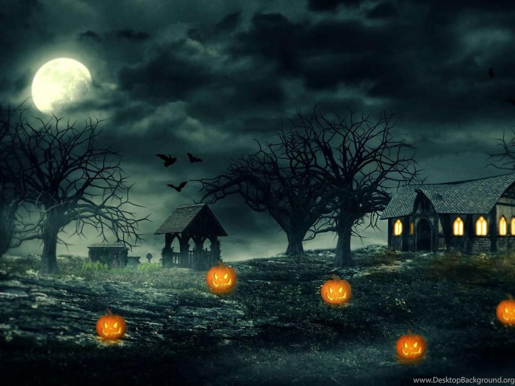 Halloween Haunted House Wallpaper Desktop Background