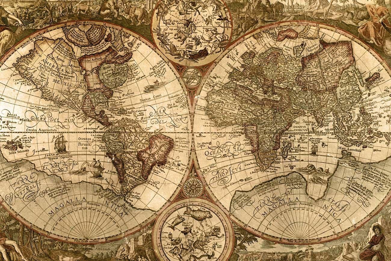 Vintage World Map Wallpaper Free .wallpaperaccess.com